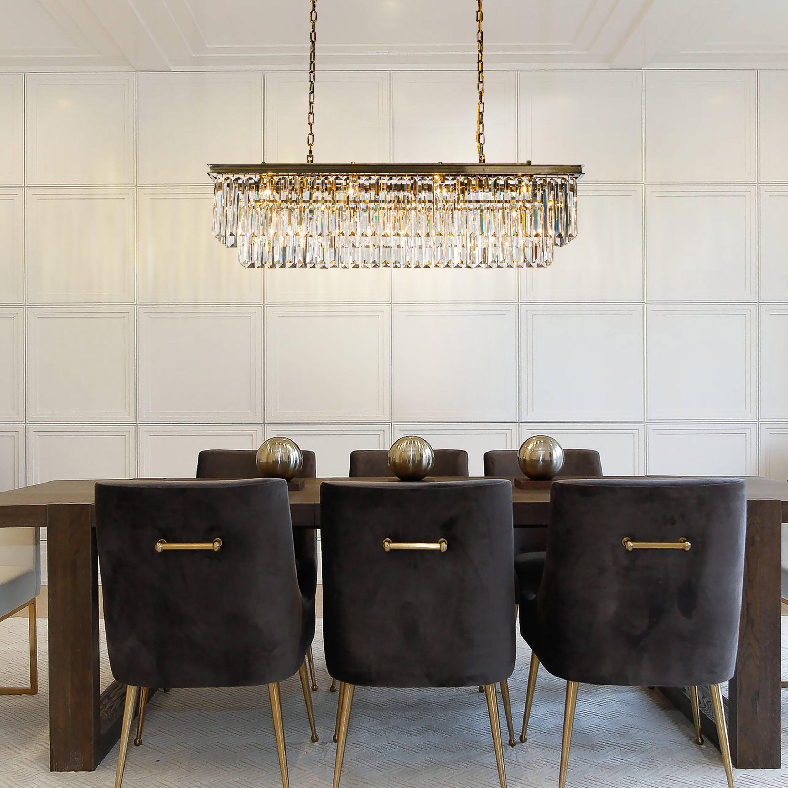 AloaDecor Lighting 12 -Light Antique Gold Modern/contemporary Crystal For Use in Bedrooms, Dining Rooms, Foyers, Kitchens, Living Rooms Chandelier