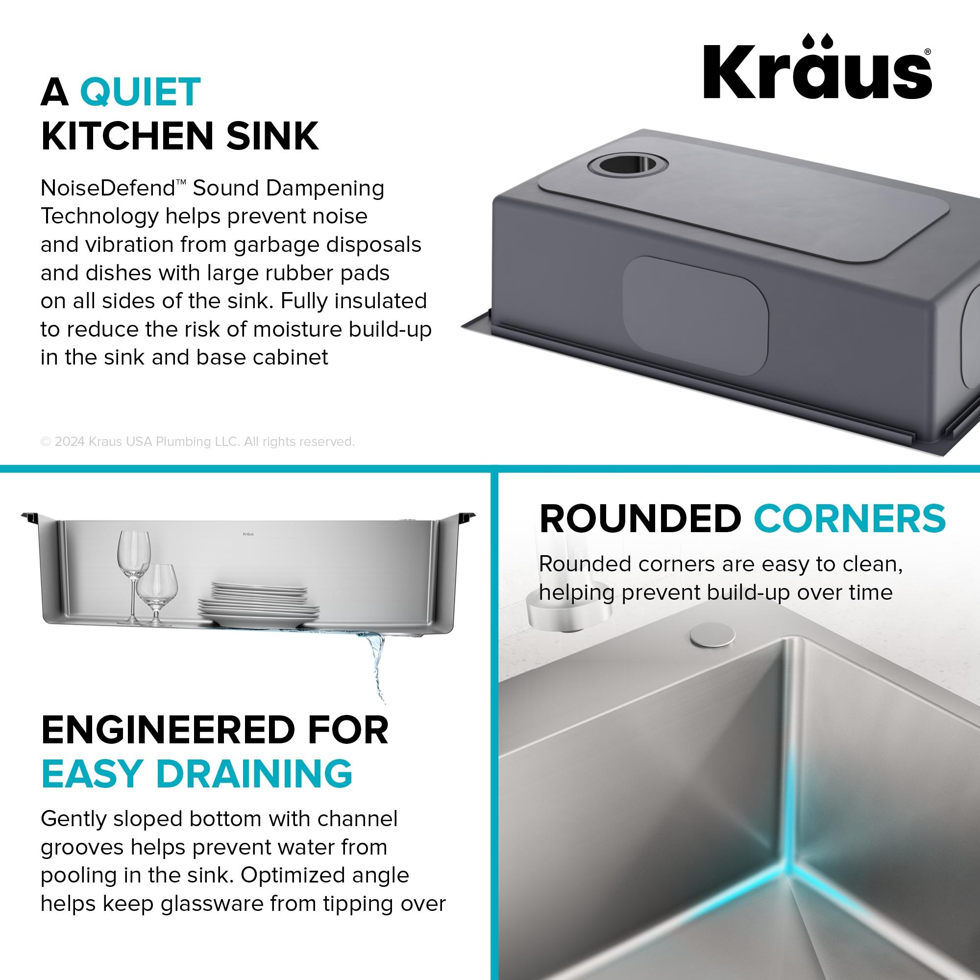 KRAUS Fairlane Undermount 18-Gauge Stainless Steel Kitchen Sink