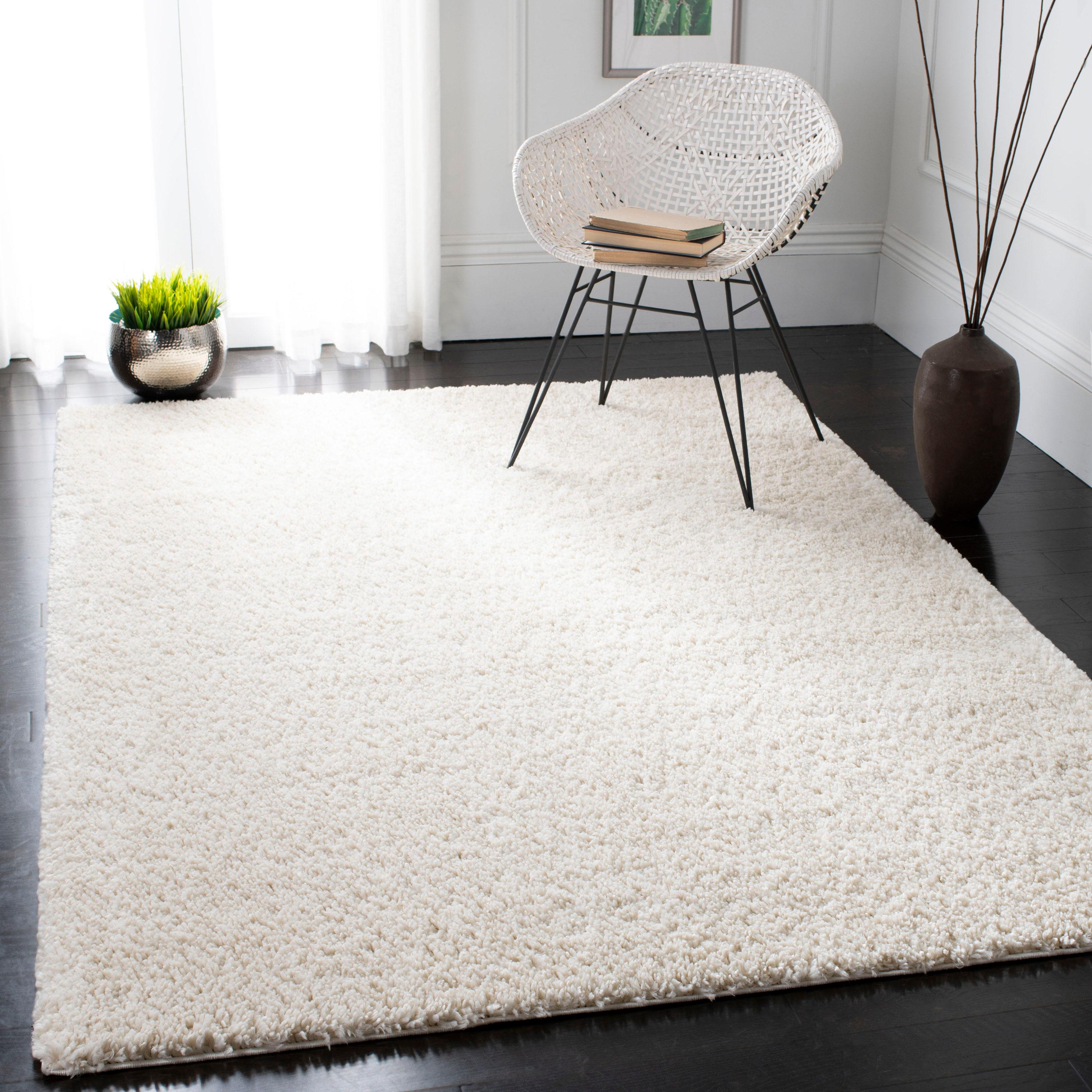 August Shag 900 AUG900 Power Loomed Indoor Area Rug - Ivory - 6'7"x6'7" - Safavieh