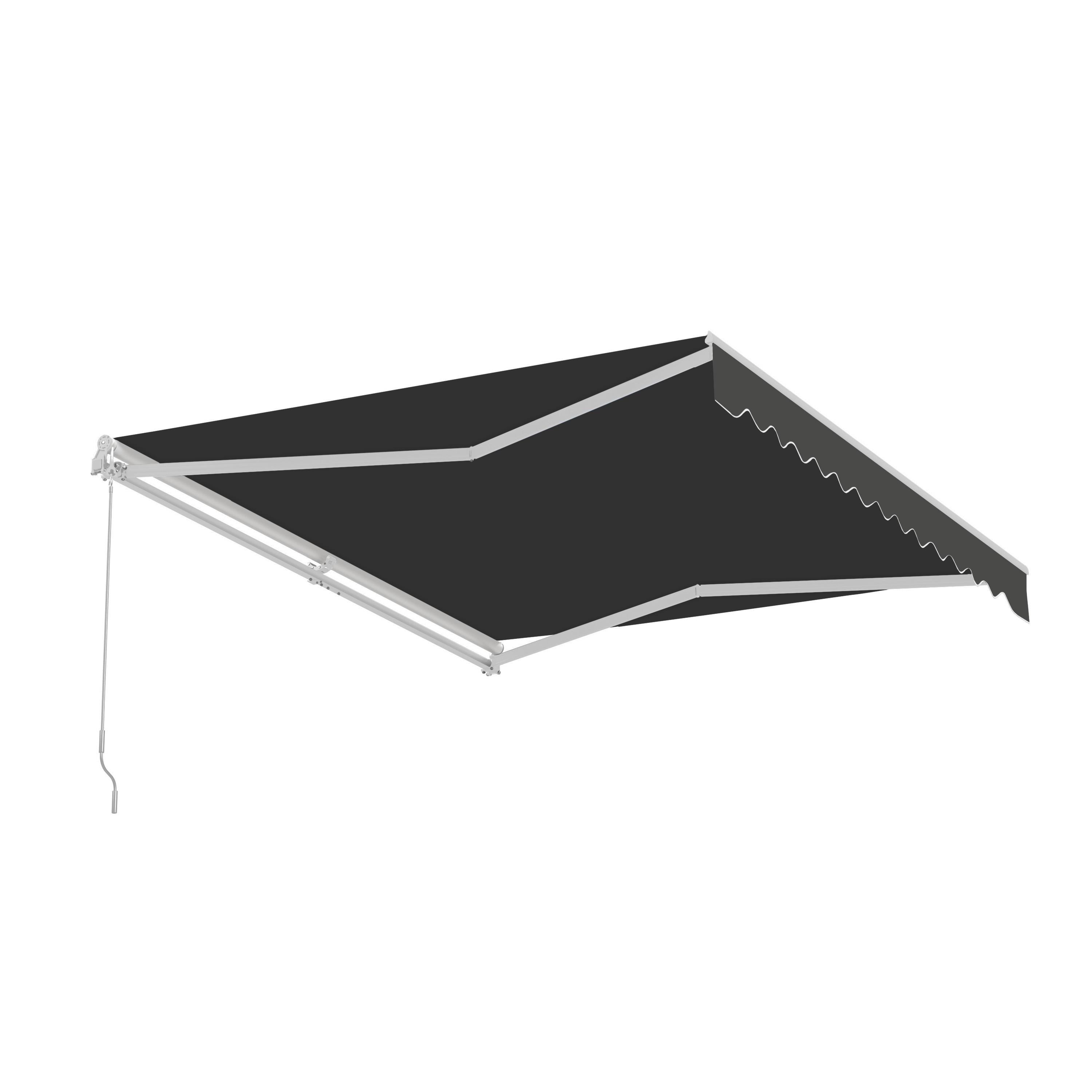 Motorized Retractable White Frame Patio Awning