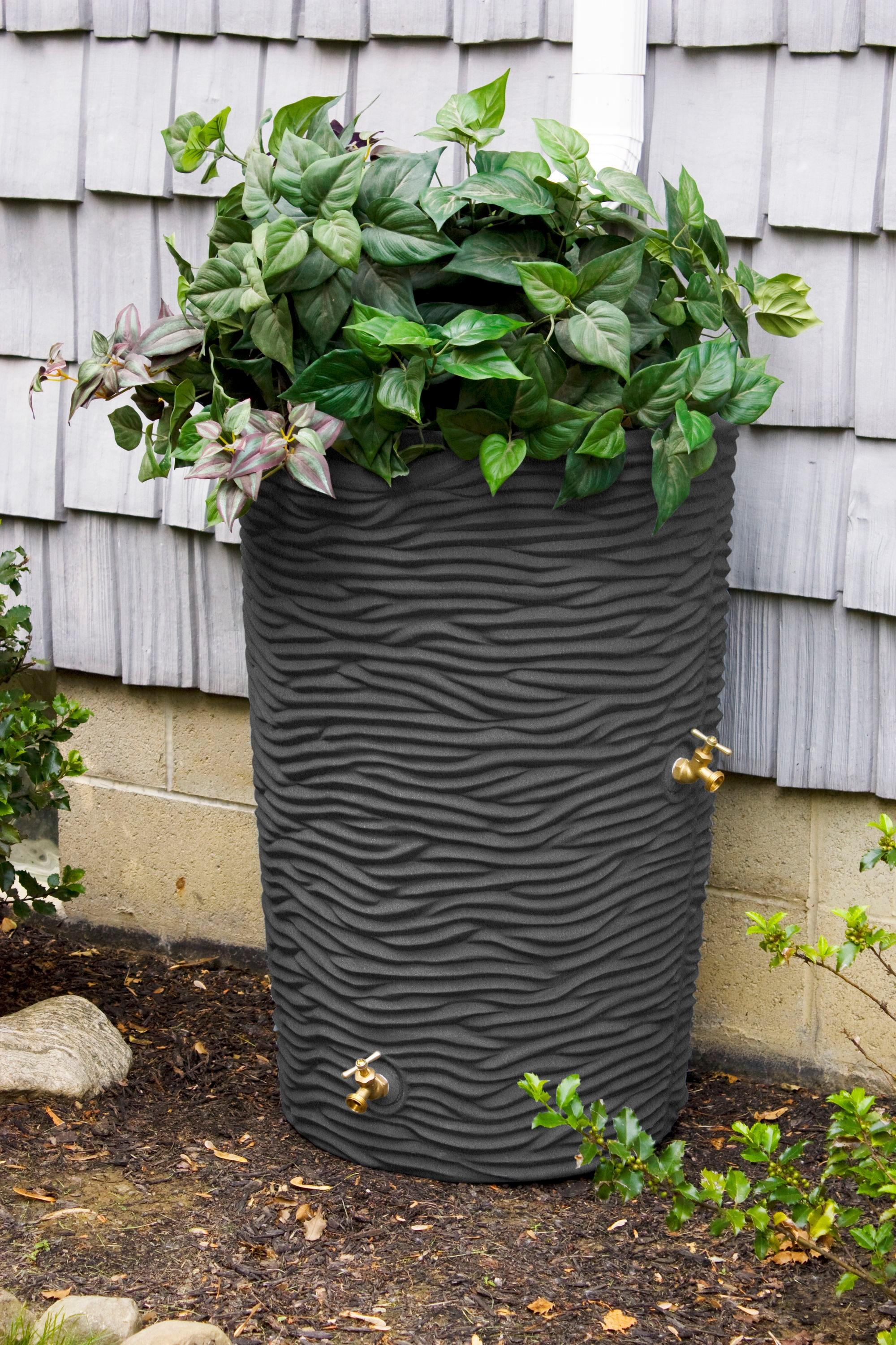 Good Ideas 50 Gallons Plastic Drainable Planter Rain Barrel