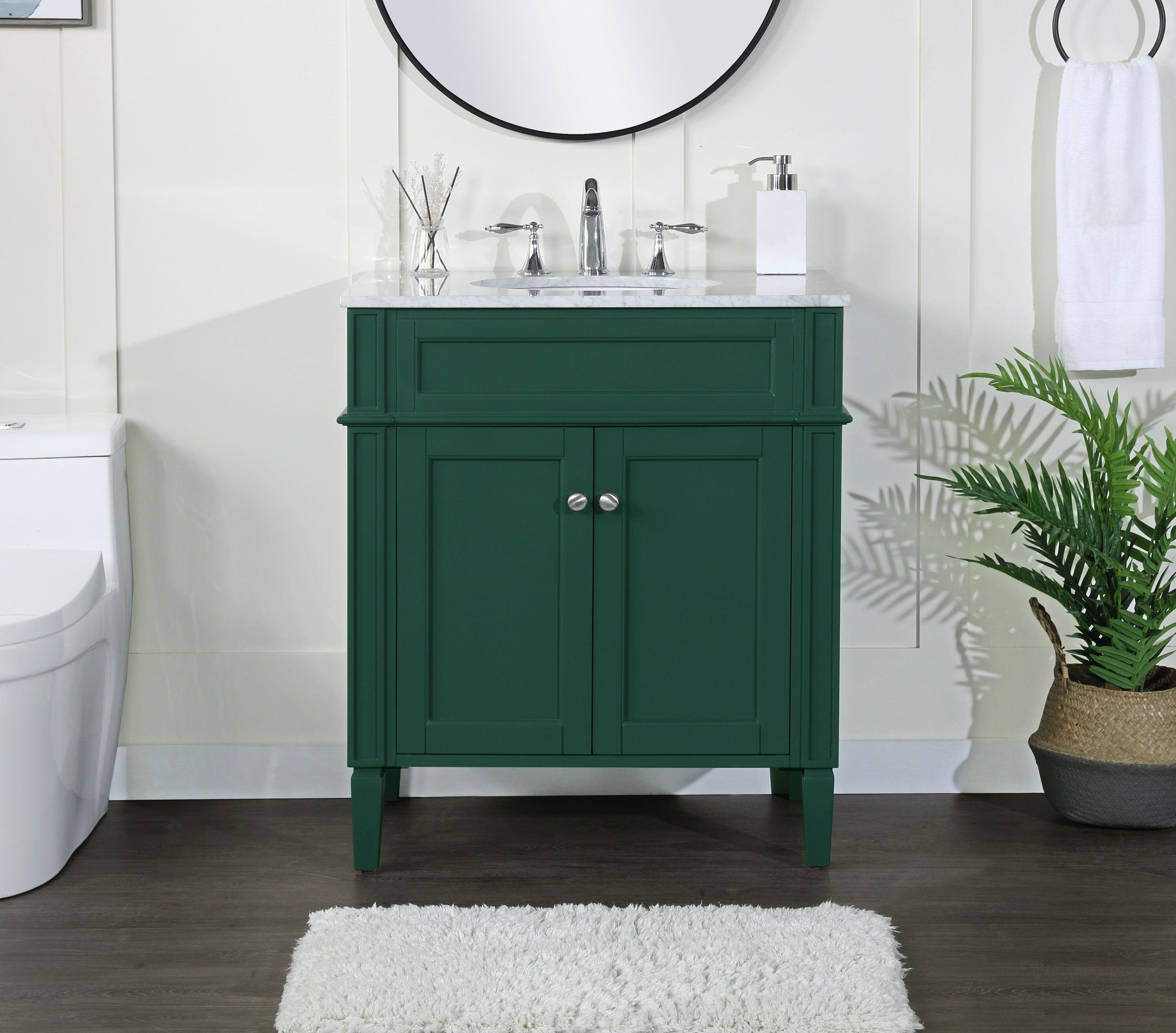 Elegant Decor  30 in. Single Bathroom Vanity in Green
