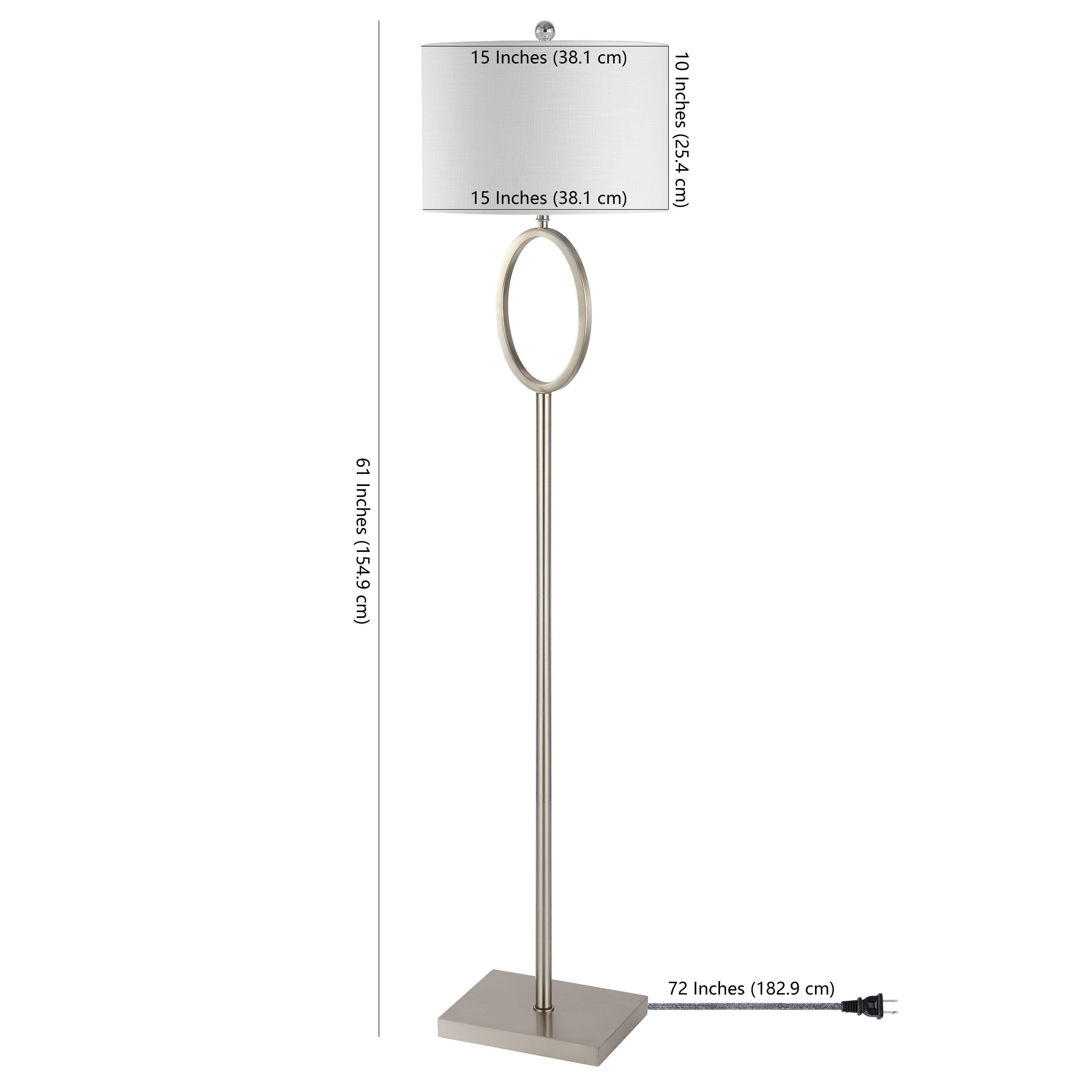 April 61" Metal Modern Contemporary LED Floor Lamp, Nickel