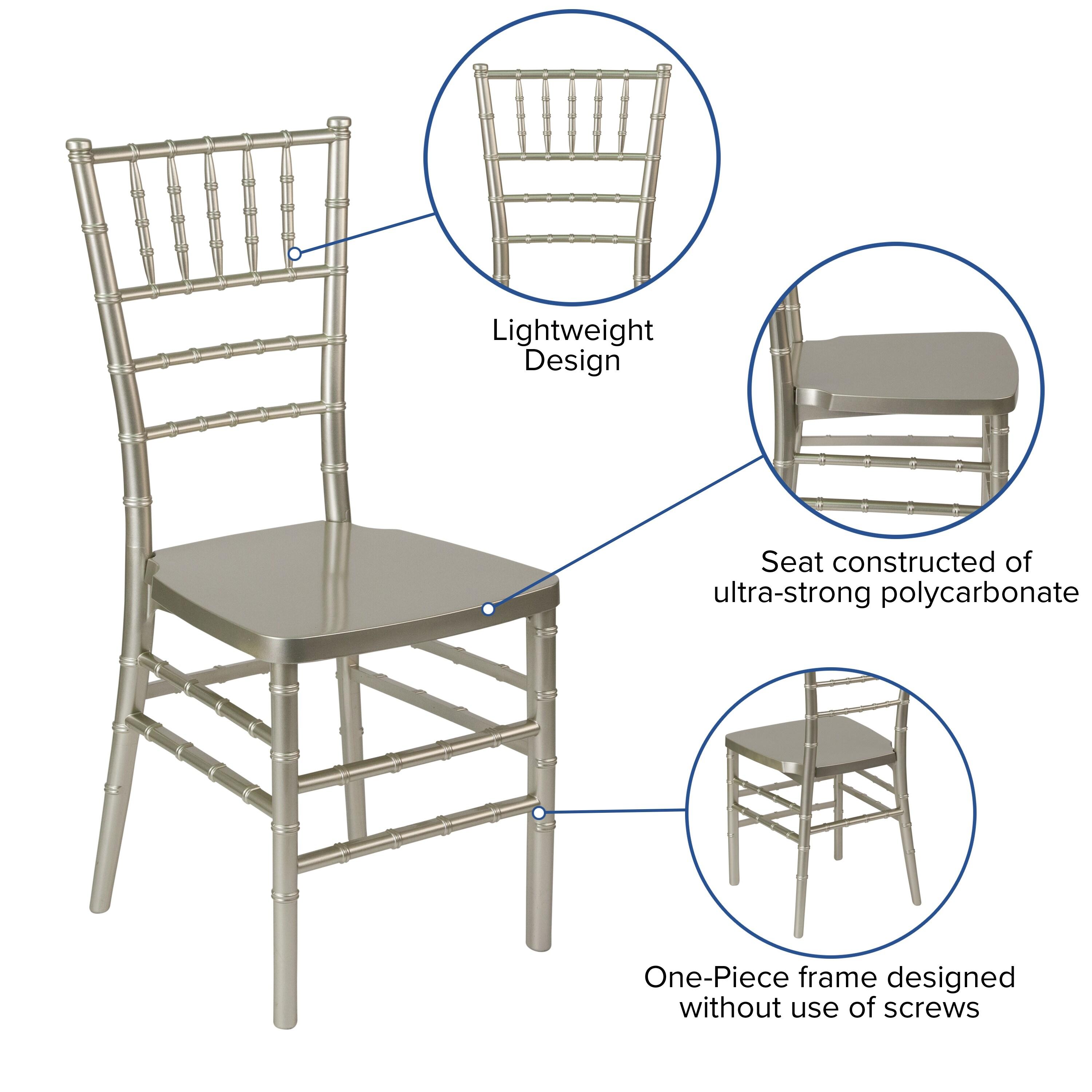 Flash Furniture HERCULES PREMIUM Series Champagne Resin Stacking Chiavari Chair