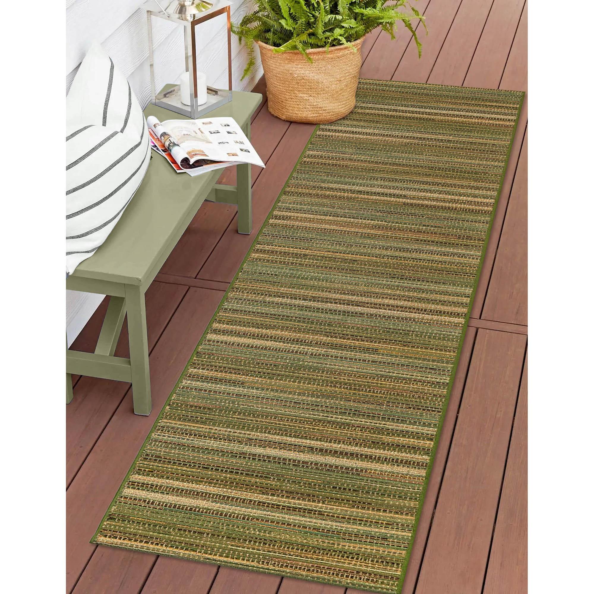 Liora Manne Marina Stripes Indoor/Outdoor Rug Green 1'11" x 7'6"