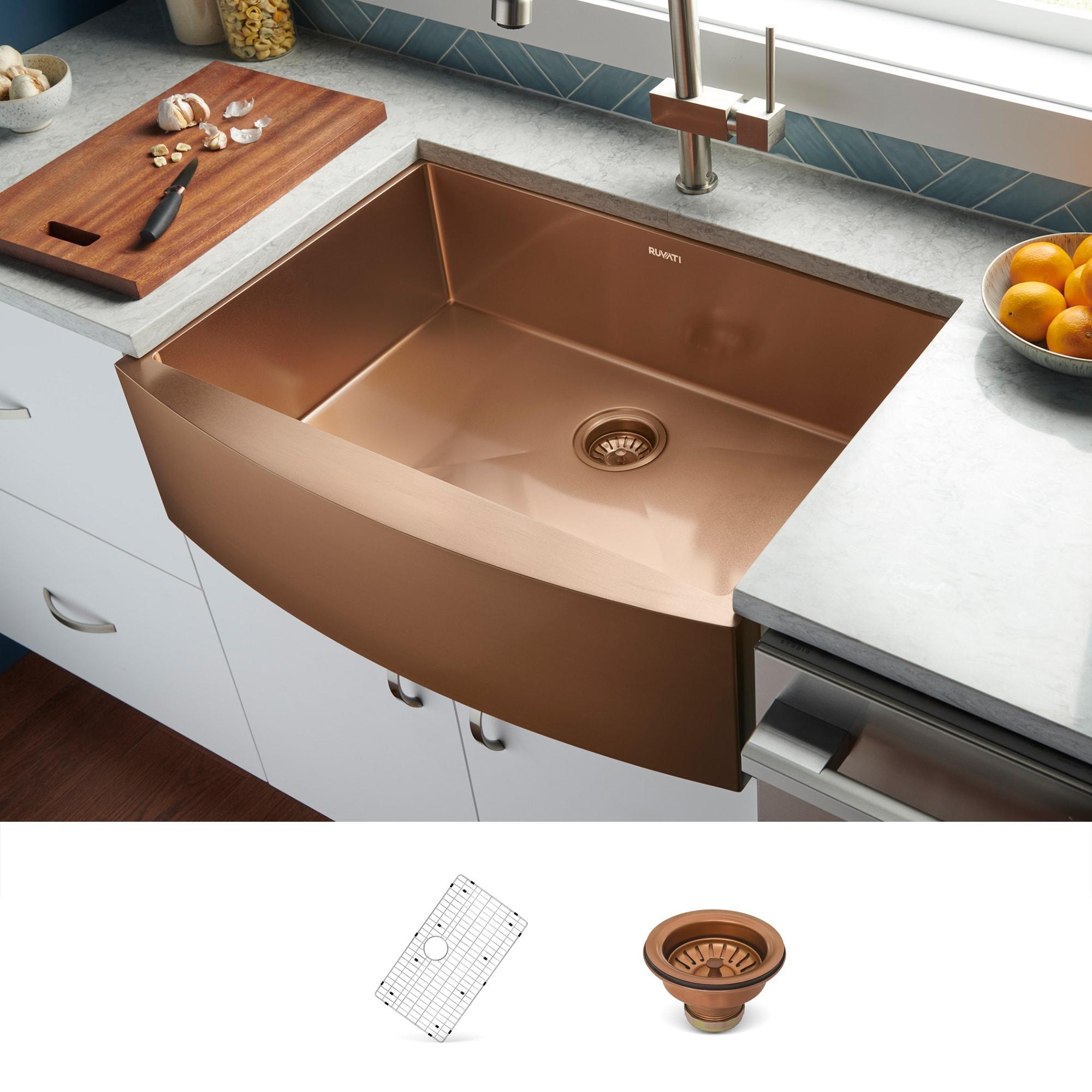 Ruvati 33-inch Apron-Front Farmhouse Kitchen Sink -Stainless Steel