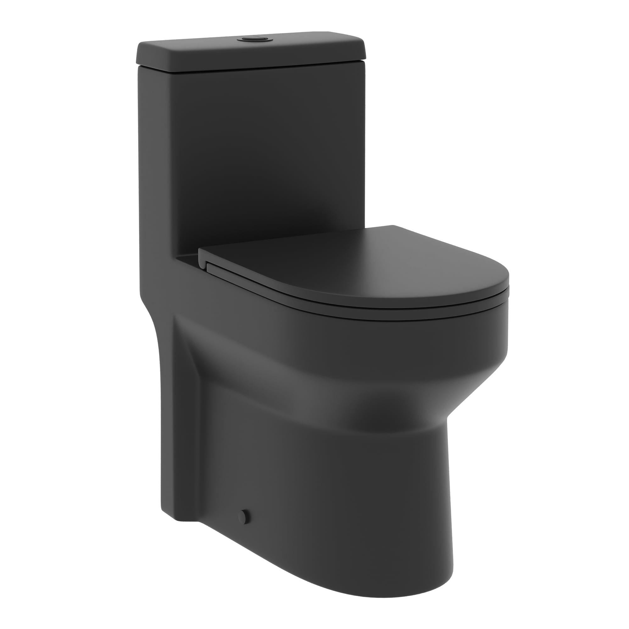 Liberty Compact Toilet, Modern One-Piece Round Toilet with Dual Flush, Easy Cleaning Fully Skirted Design(Seat Included)