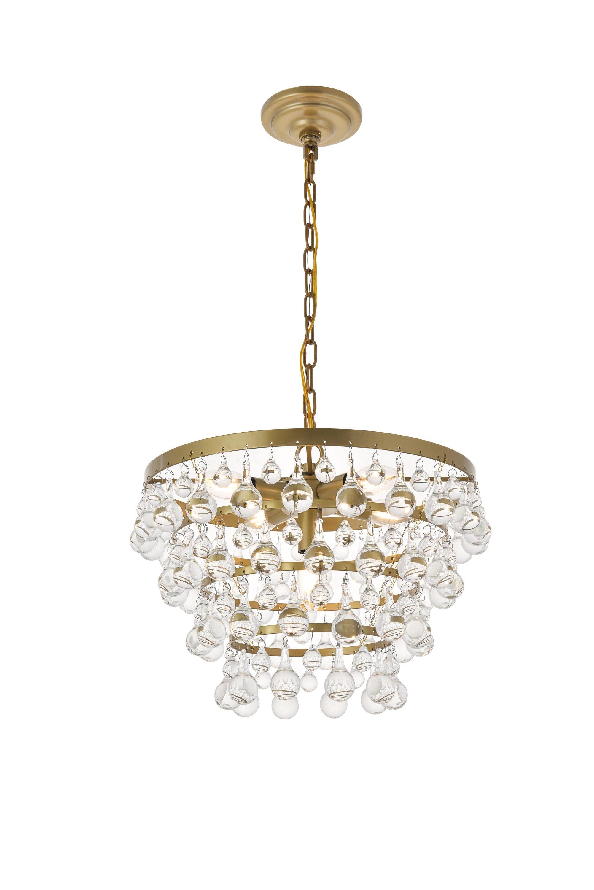 Elegant Lighting Kora 5 light Brass Pendant