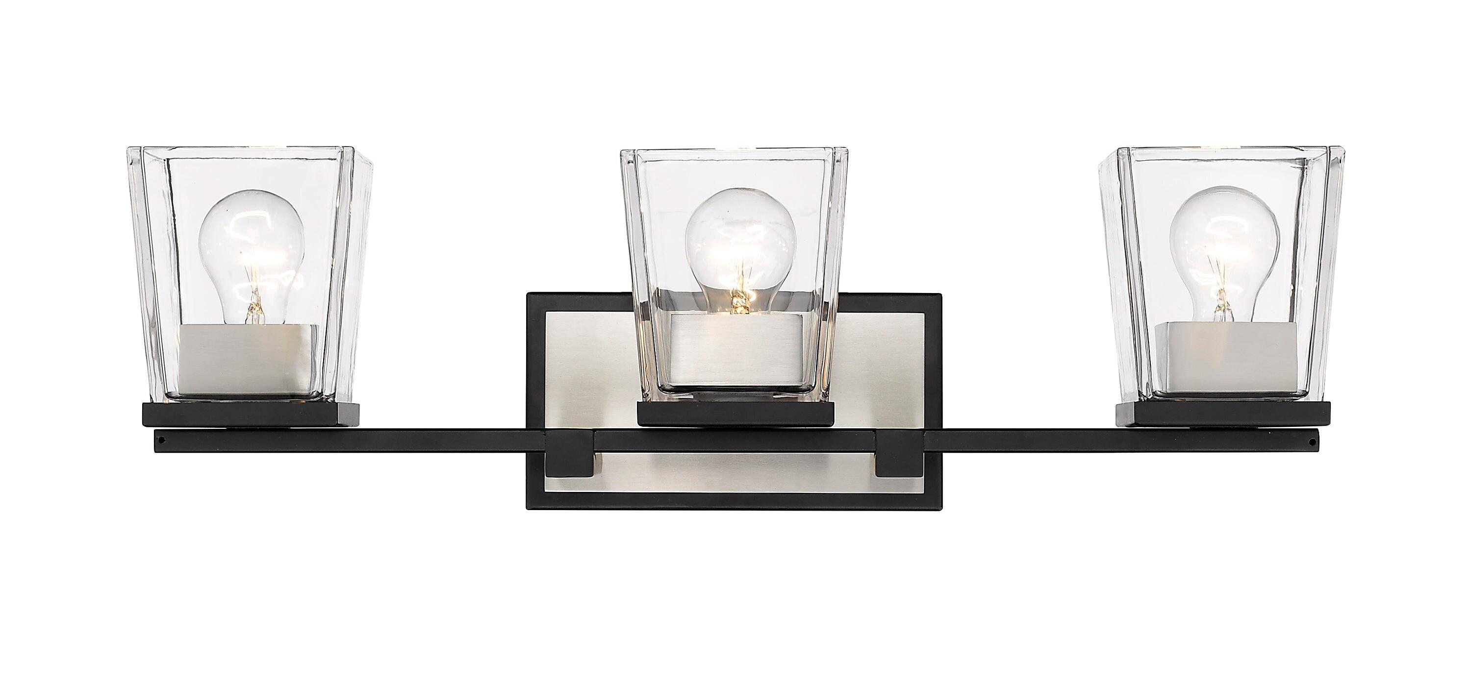 Z-Lite Bleeker Street 3 - Light Vanity in  Matte Black/Brushed Nickel