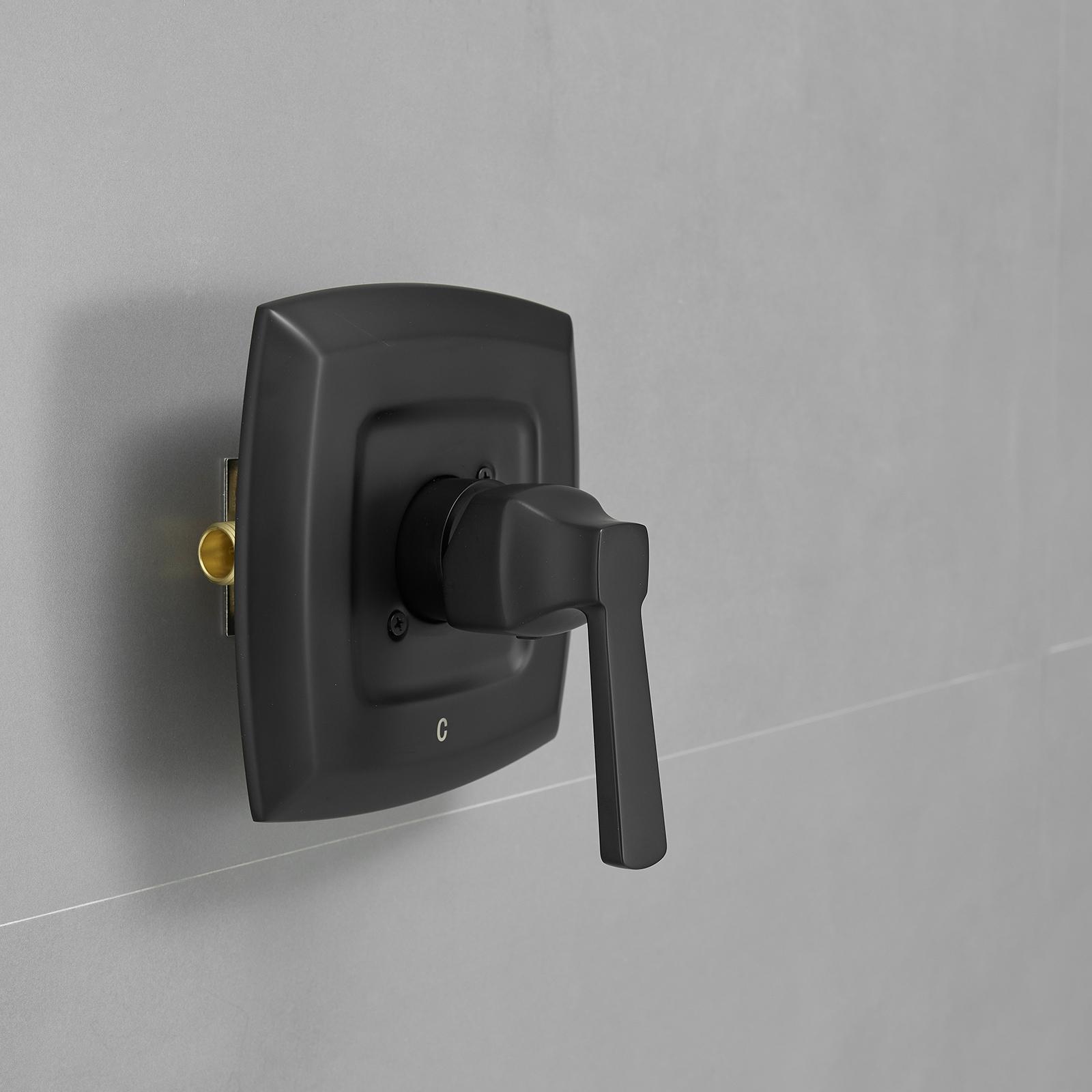 Single Handle 2-Spray Rainfall Square Shower Faucet Set 1.8 GPM with Tub Spout Combo High pressure