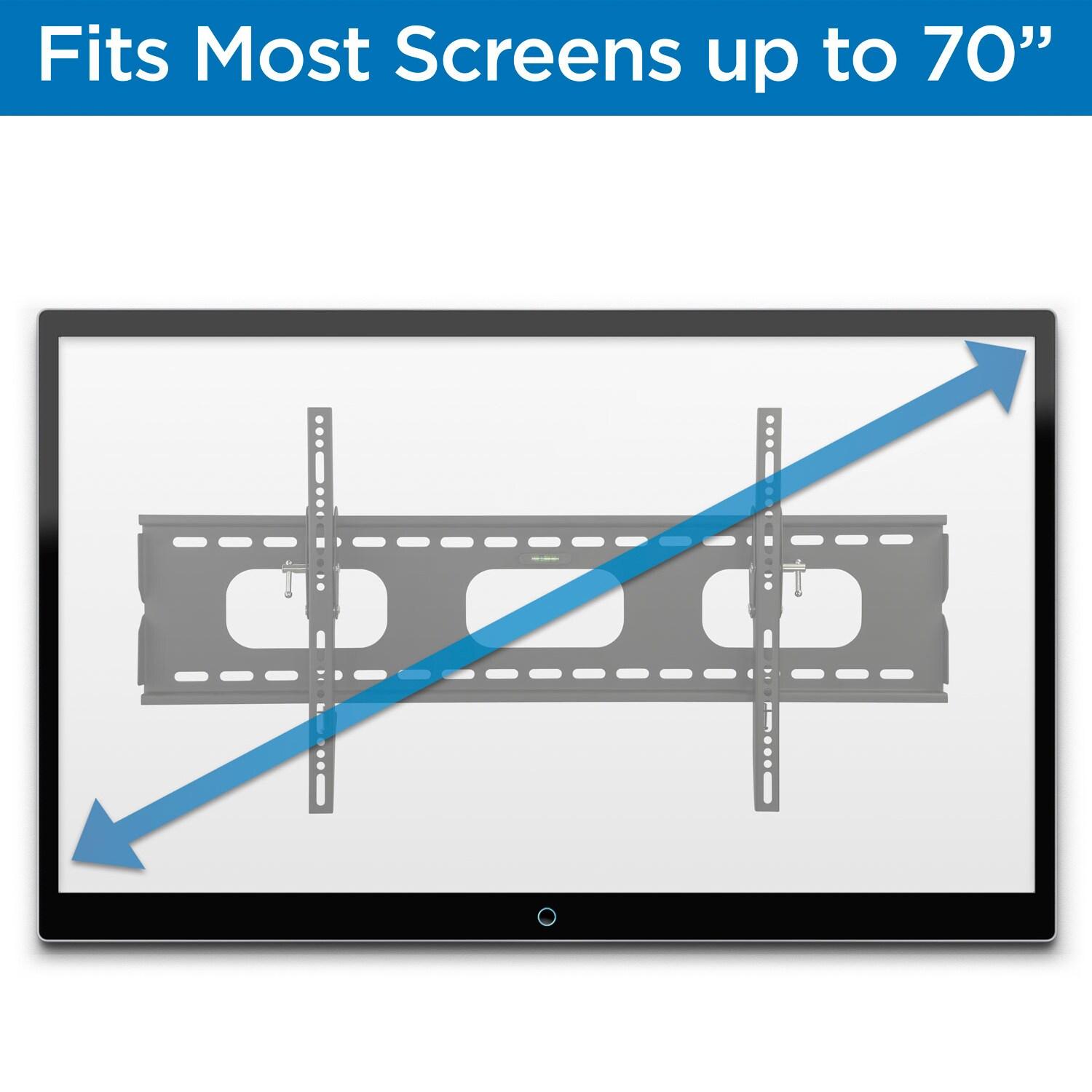 Mount-It! Low-Profile Tilting TV Mount | Flush Mount TV Bracket Wide | Ultra-Thin TV Mount with Tilt for 42-70 in. Screen TVs | 220 lbs. Capacity