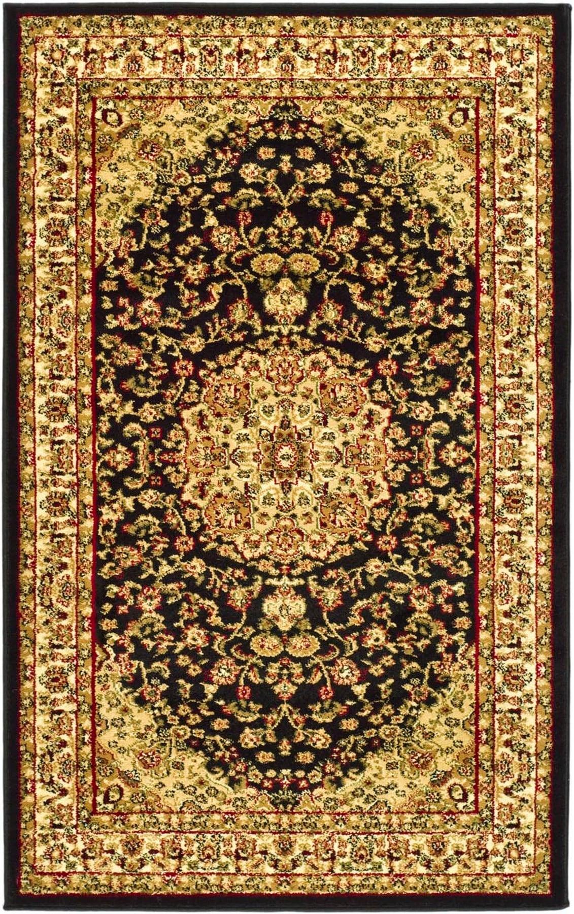 Lyndhurst LNH222 Power Loomed Accent Rug - Black/Ivory - 3'3"x5'3" - Safavieh