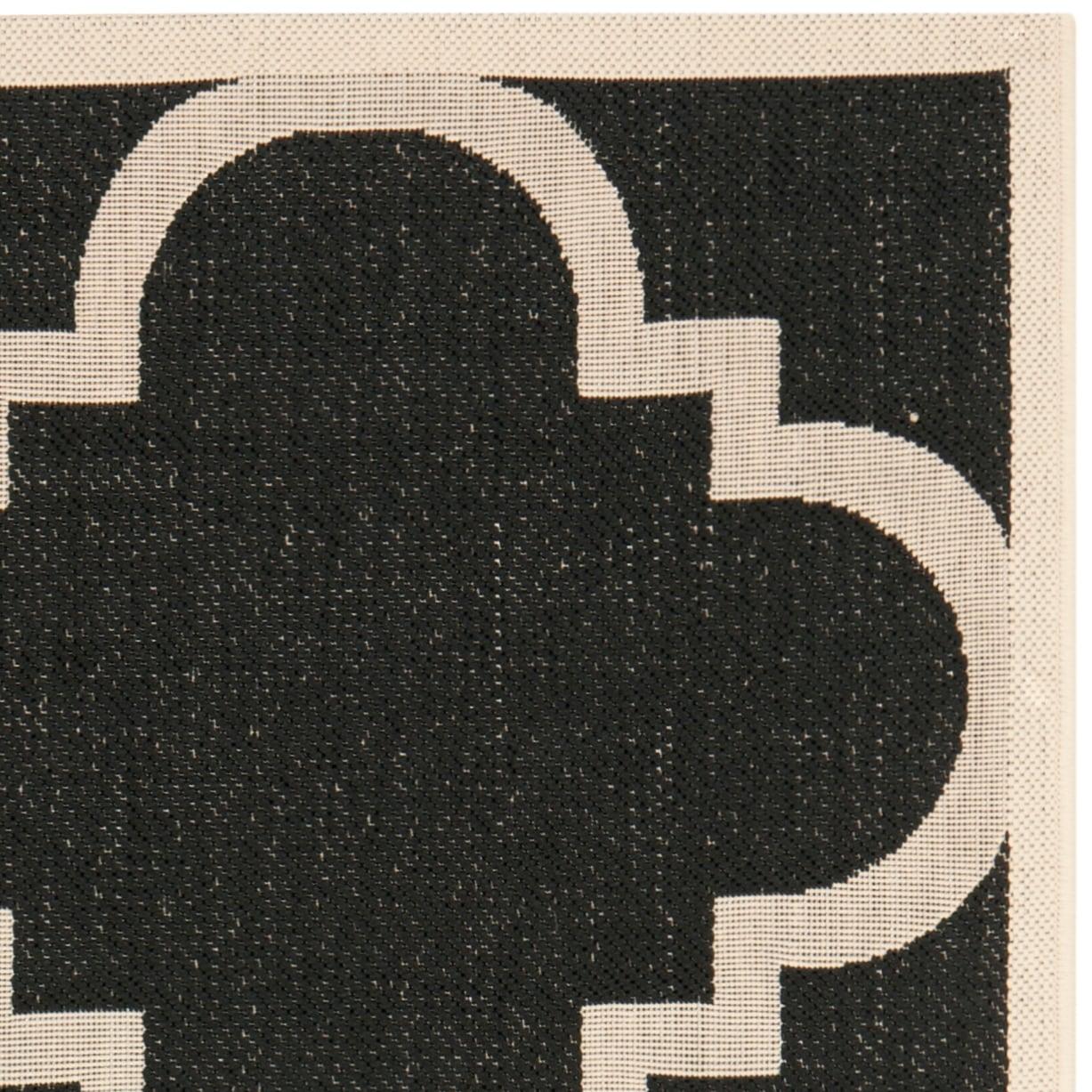 Courtyard CY6243 Power Loomed Indoor and Outdoor Area Rug - Black/Beige - 9'x12' - Safavieh