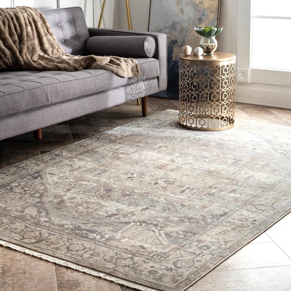 Nuloom Harriet Medallion 4x6 Indoor Area Rug for Living Room Bedroom Dining Room Kitchen, Neutral/Beige