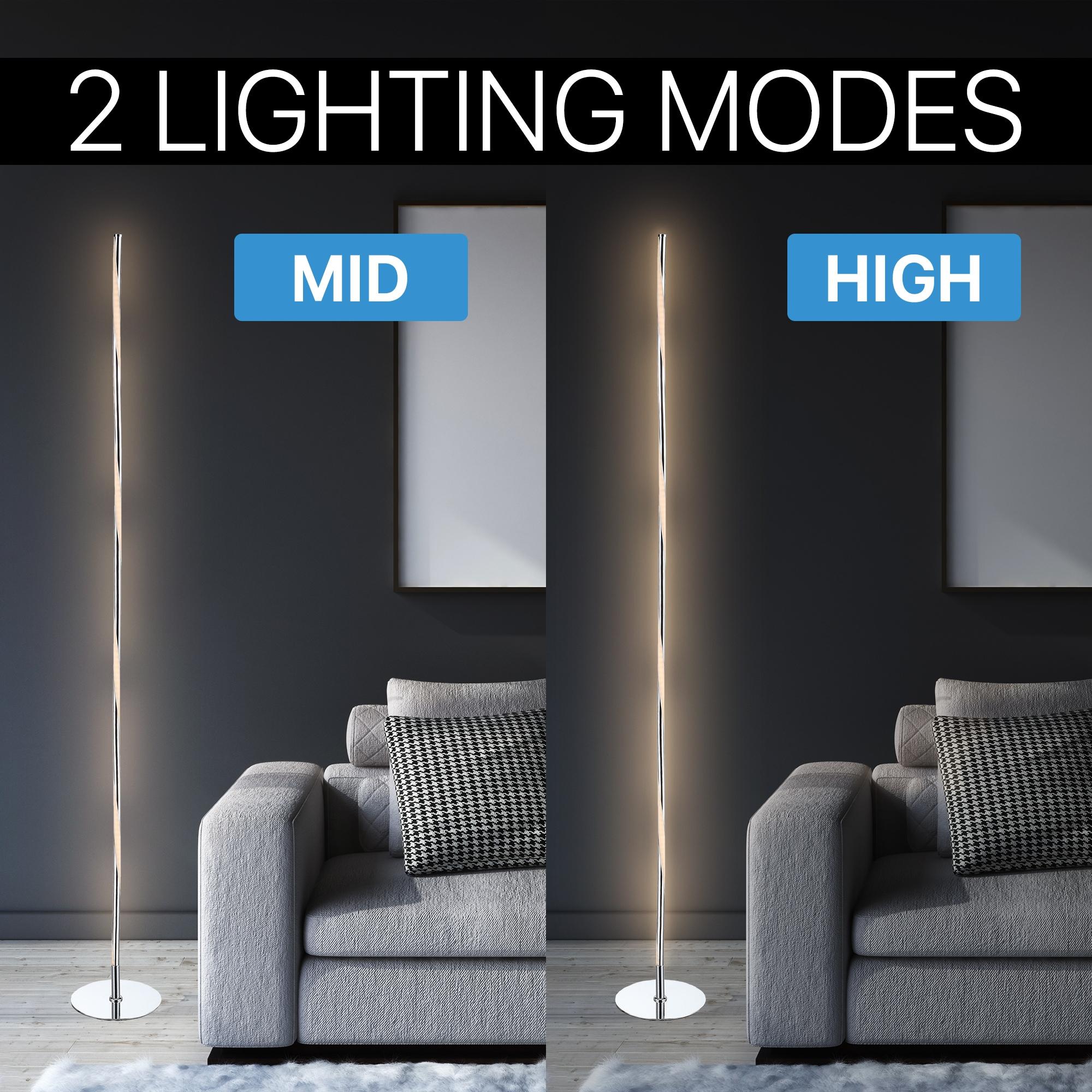 Tall Chrome LED Integrated Arc Floor Lamp