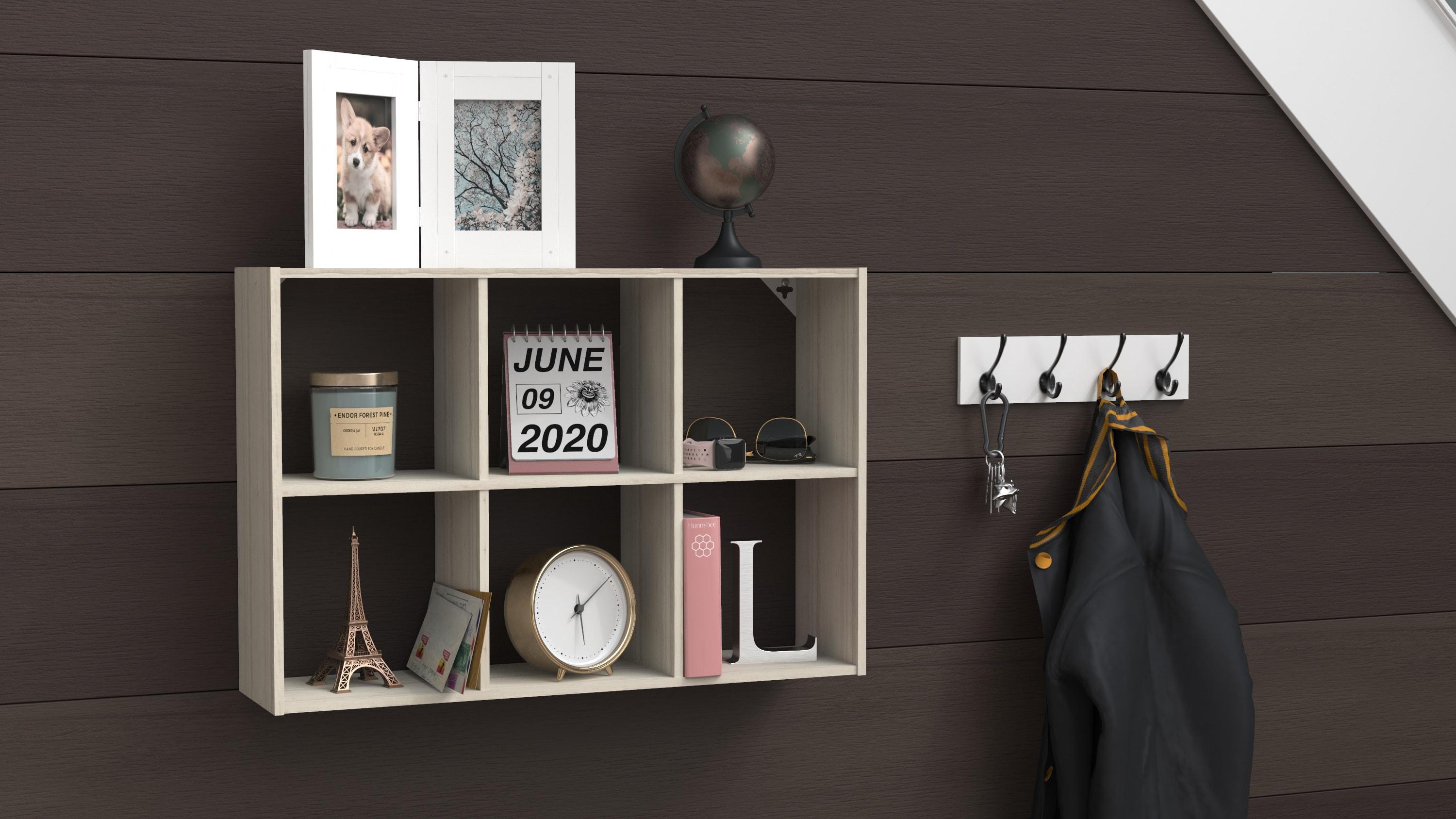Mini 6-Cube Desktop or Wall Mount Organizer