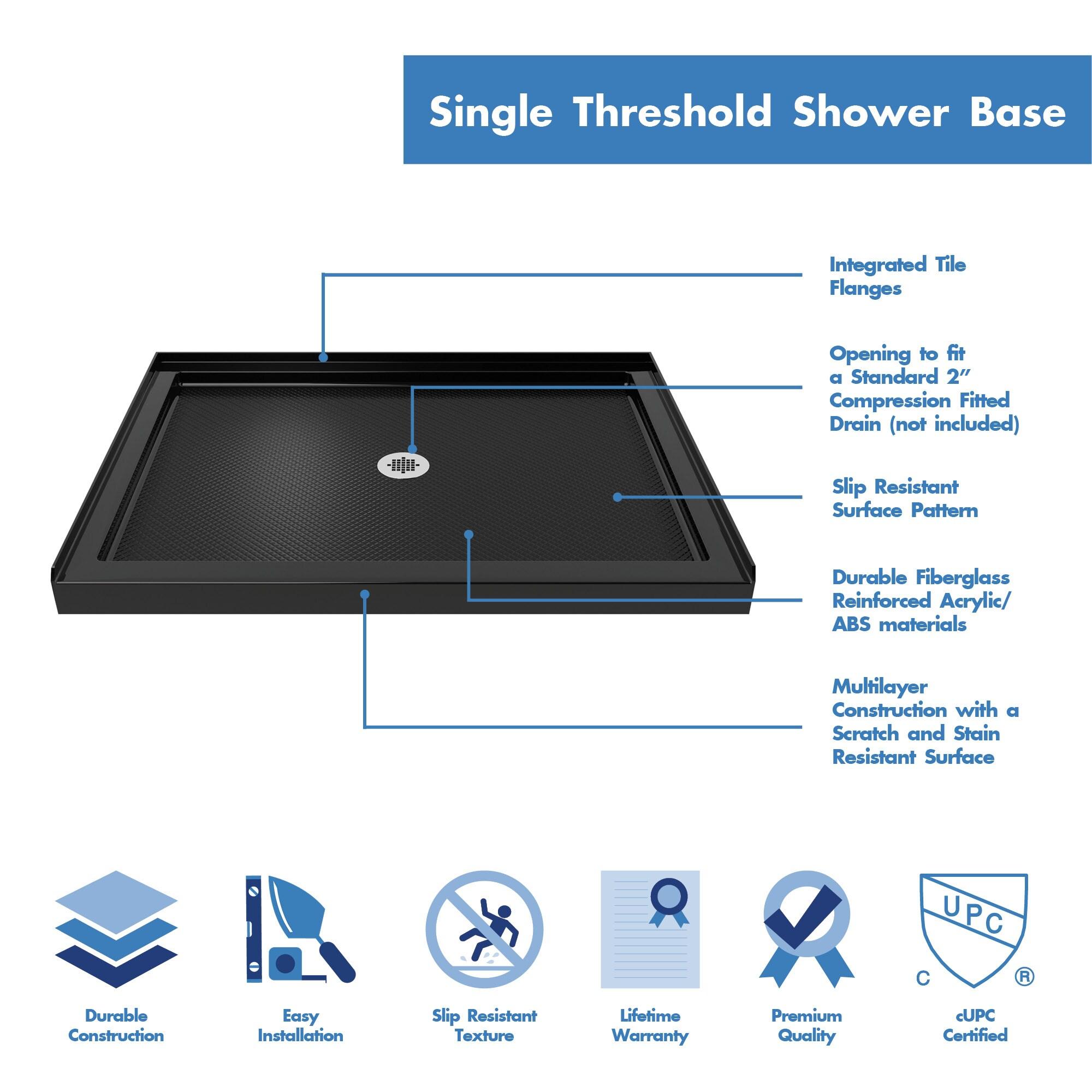 SlimLine 48" x 36" Single Threshold Shower Base