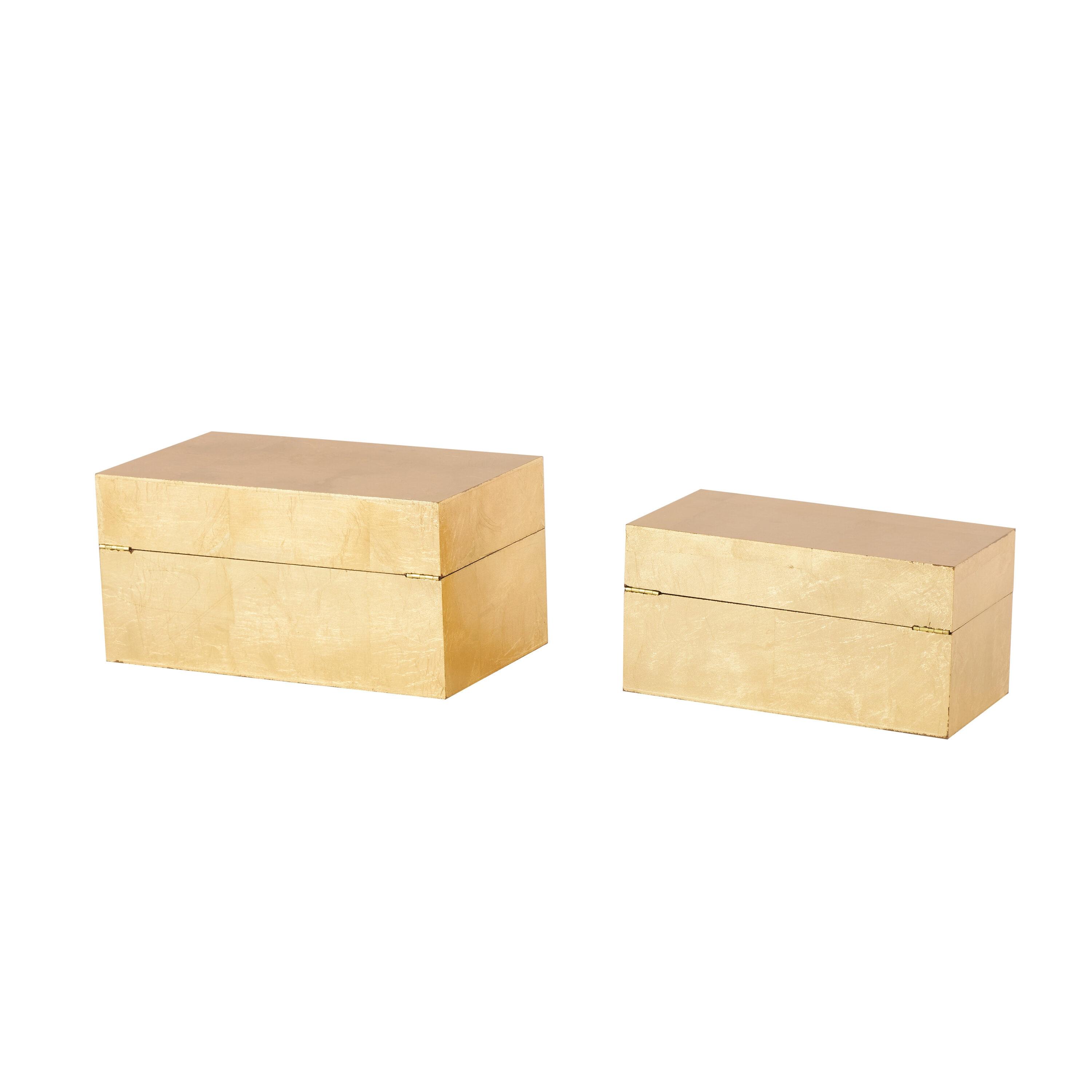 CosmoLiving by Cosmopolitan Wooden Decorative Box with Textured Foiled Exterior Set