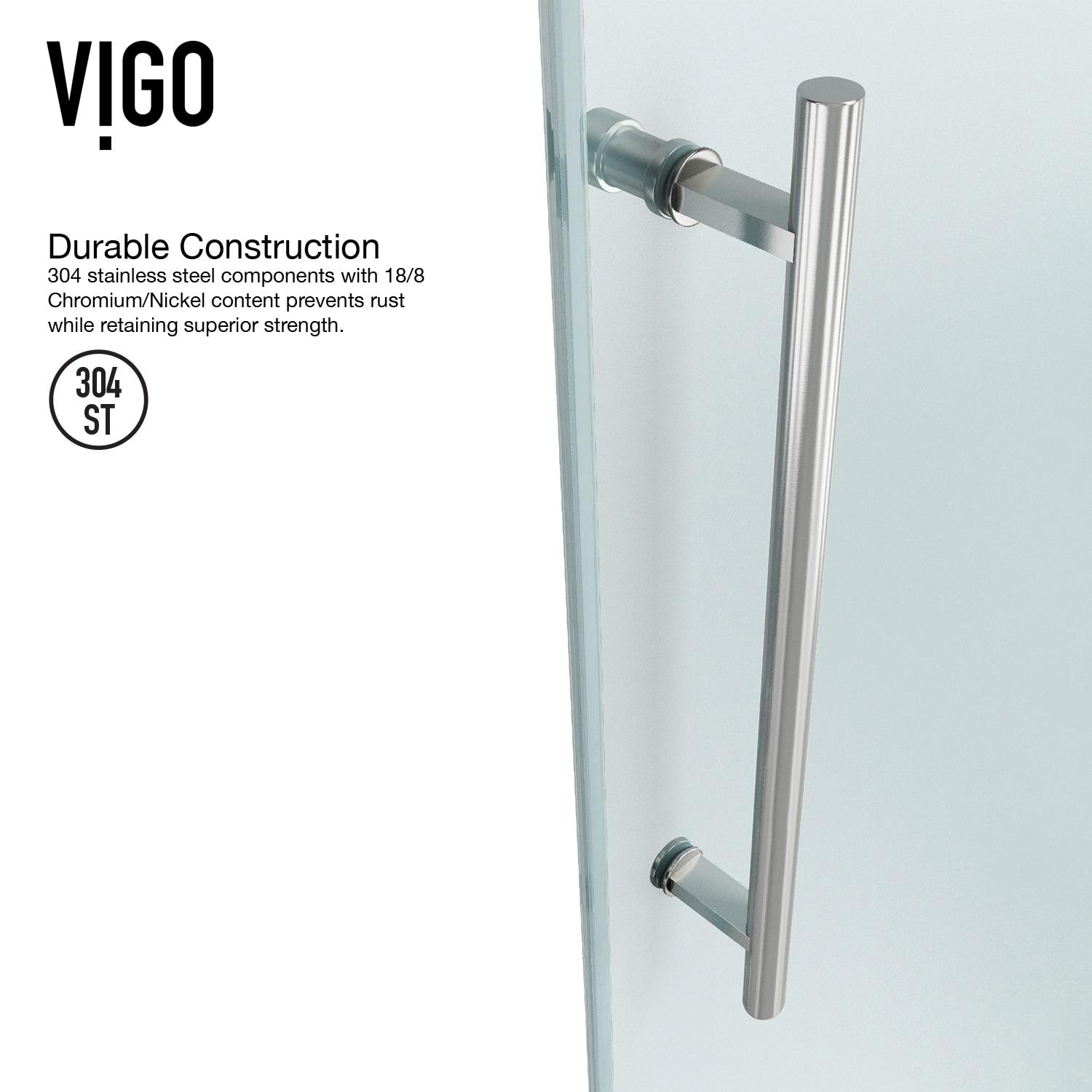 VIGO Winslow 48" W x 36" D x 80" H Sliding Frameless Shower Enclosure with 3/8  Clear Glass&Base VG6051STCL48WL