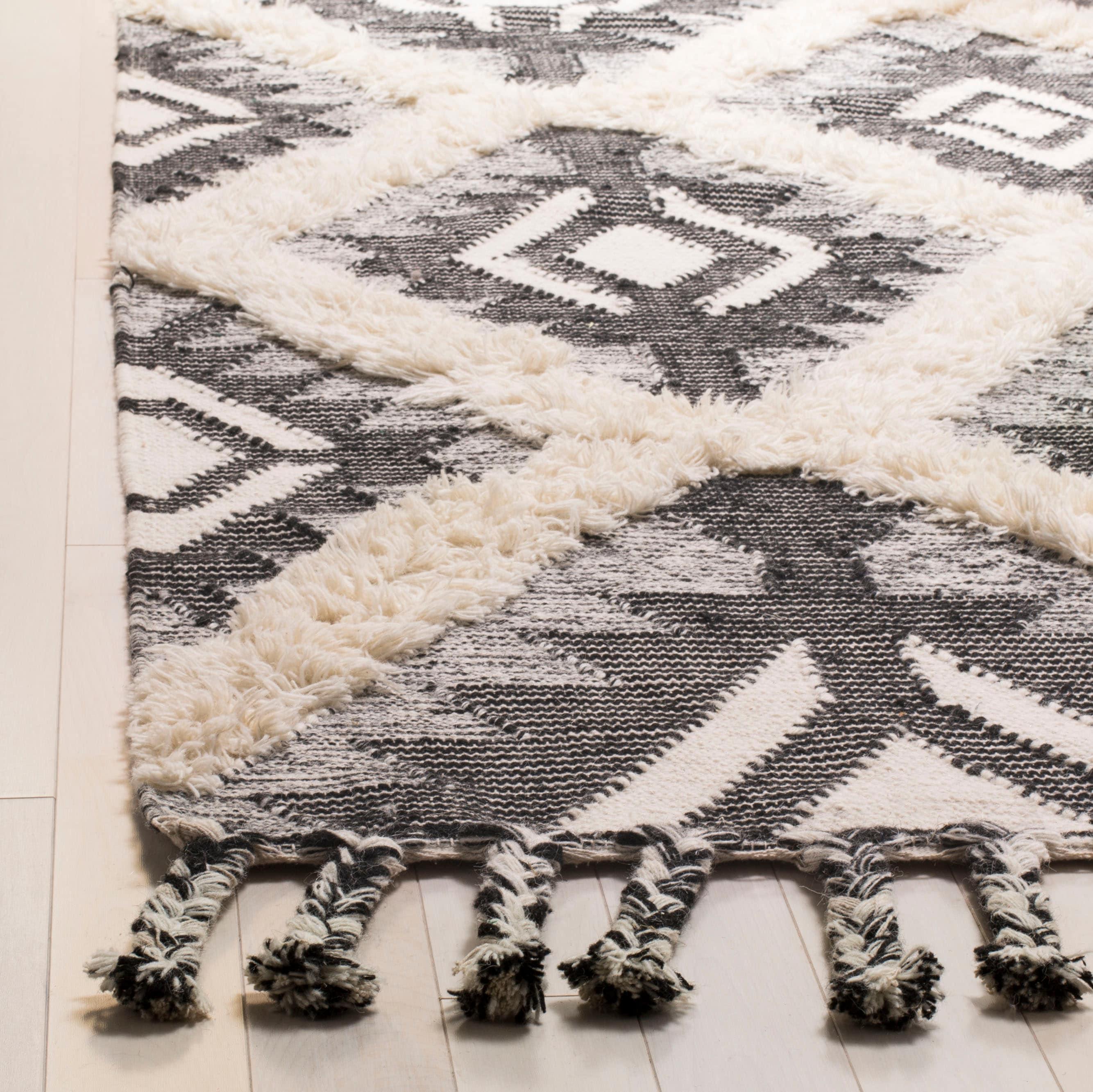 Foundry Select Cedarvale Kenya Hand Knotted Wool/Cotton Southwestern Rug in Ivory/Black