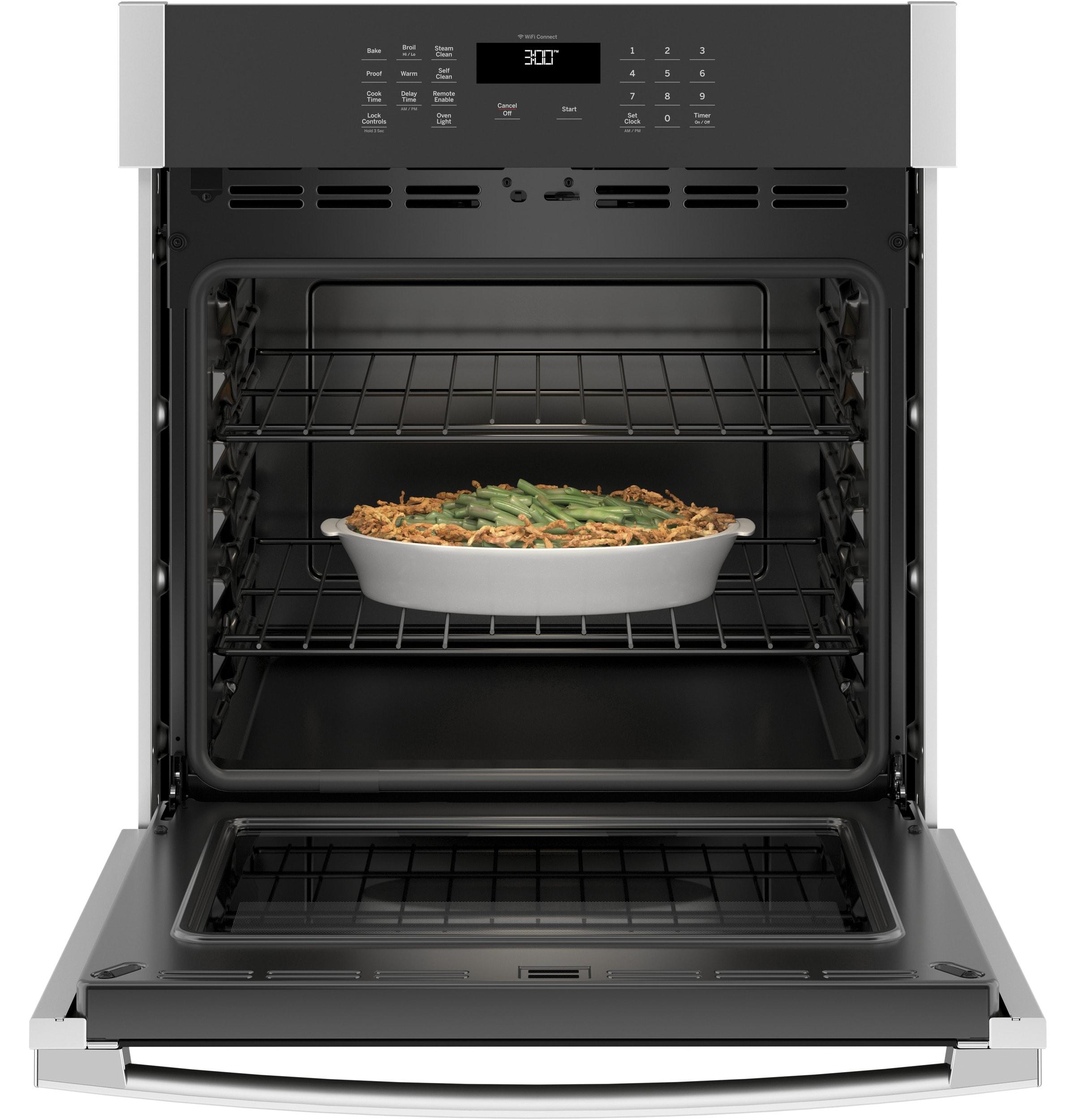 GE Appliances GE Smart Appliances Smart Built-in 27" Self-Cleaning Electric Single Wall Oven JKS3000SNSS