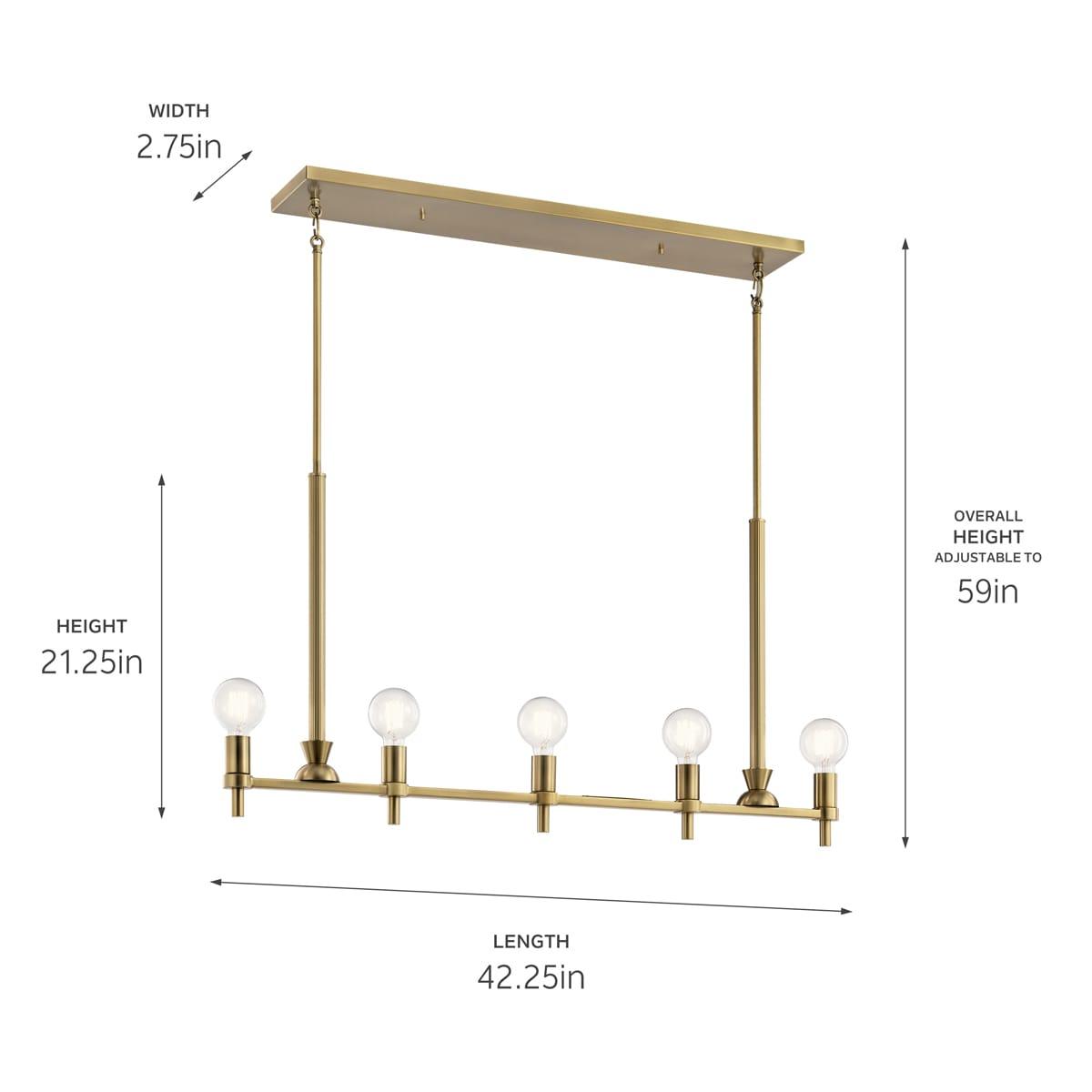 Kichler Lighting Torvee 5 - Light Chandelier in  Brushed Natural Brass