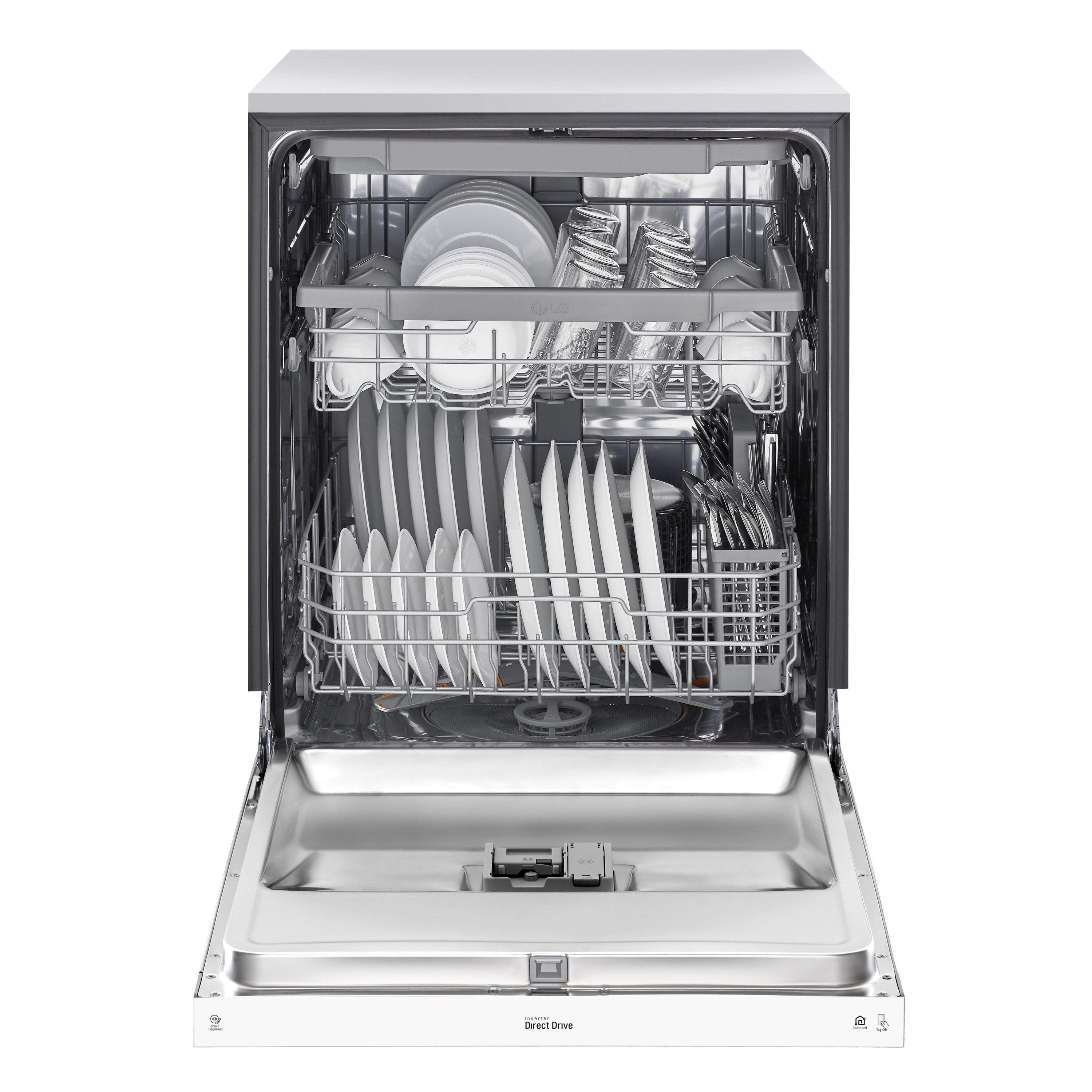 LG 24 in. PrintProof Stainless Steel Front Control Dishwasher with QuadWash, 3rd Rack & Dynamic Dry, 48 dBA