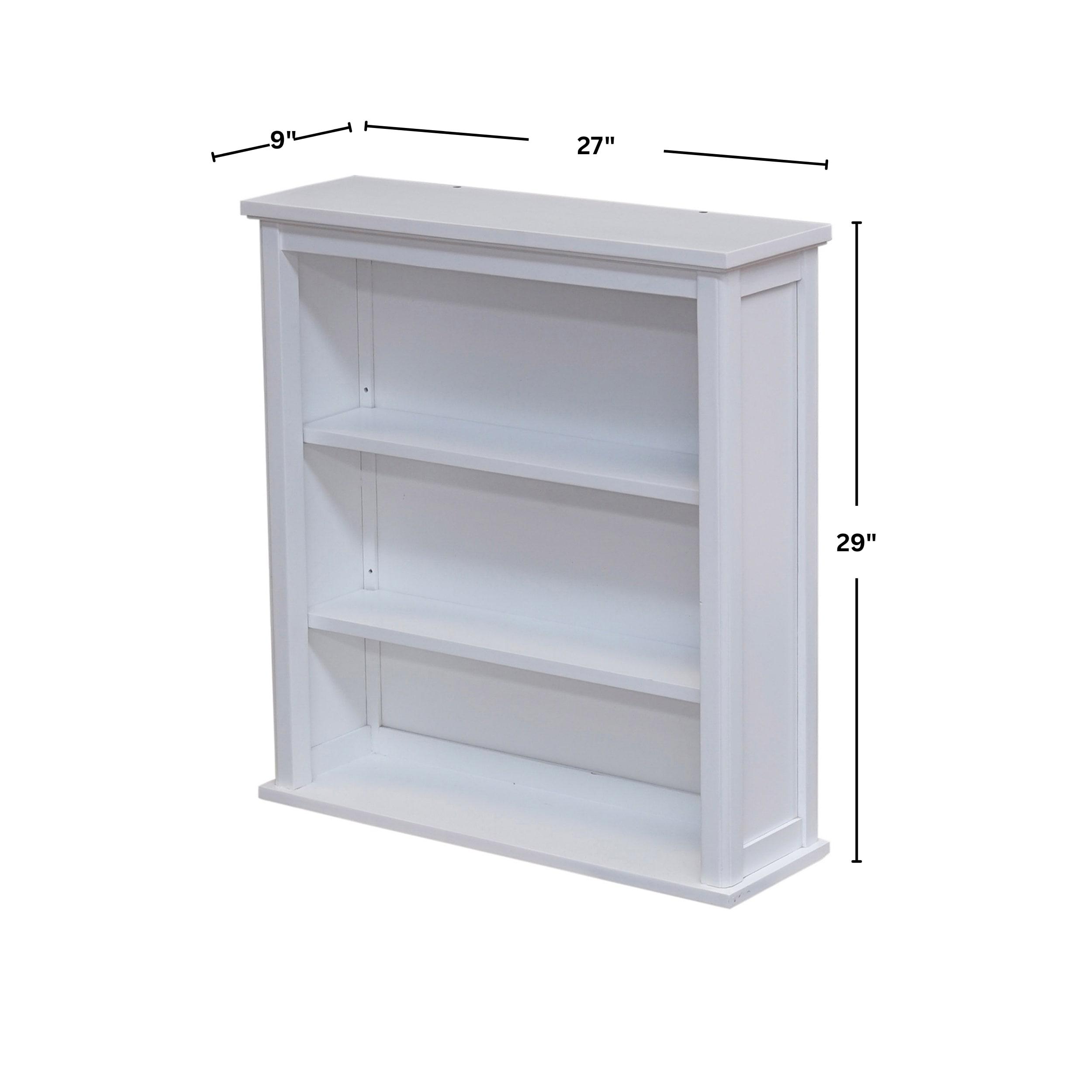 Dorset Wall Mounted Bath Storage Cabinet with Two Open Shelves White - Alaterre Furniture: Hardwood Construction, No Assembly Required