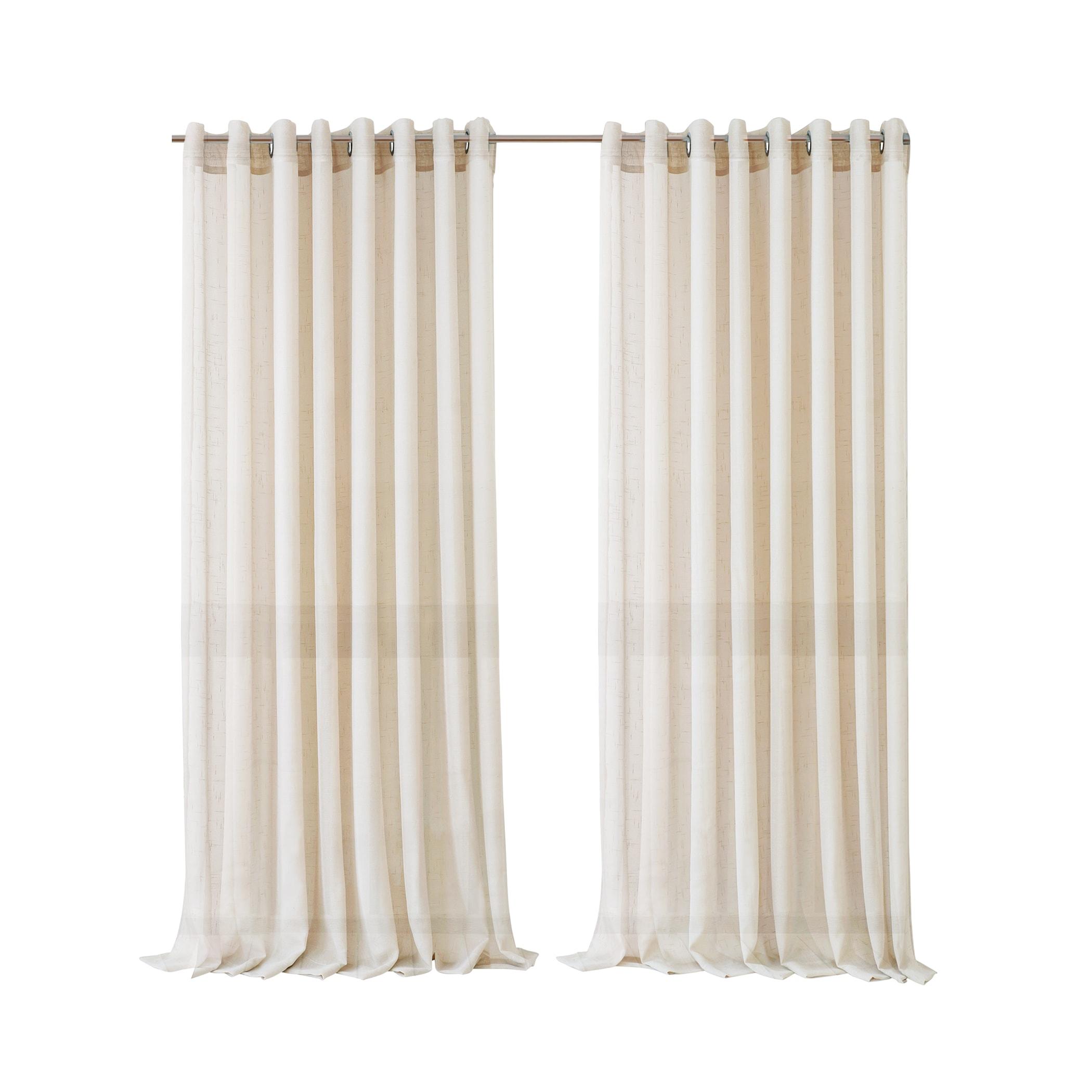 Carmen Sheer Extra Wide Indoor/Outdoor Single Window Curtain for Patio, Porch, Cabana - 114x108 - Ivory - Elrene Home Fashions