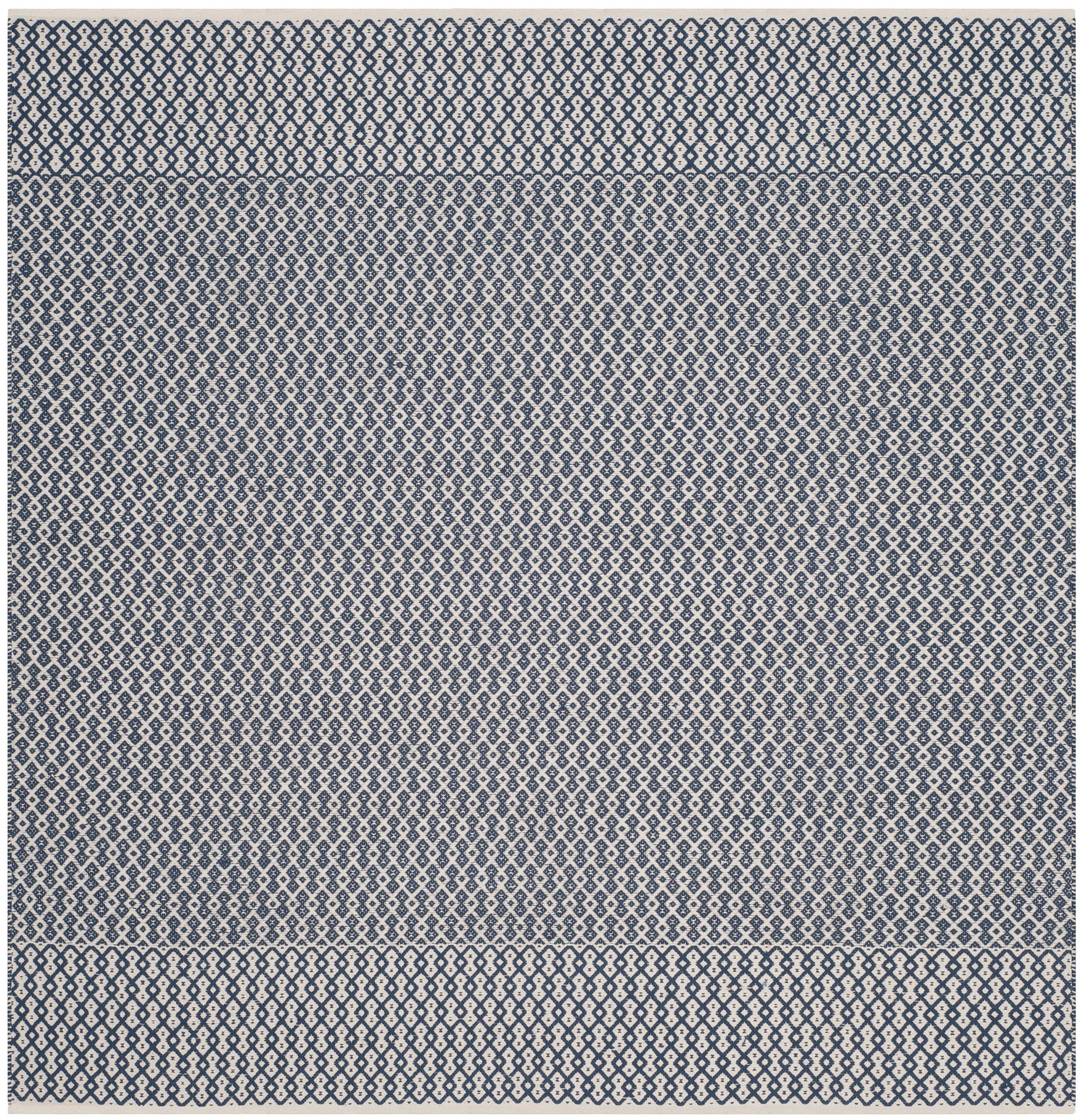 Montauk MTK339 Hand Woven Indoor Area Rug - Ivory/Navy - 6'x6' - Safavieh
