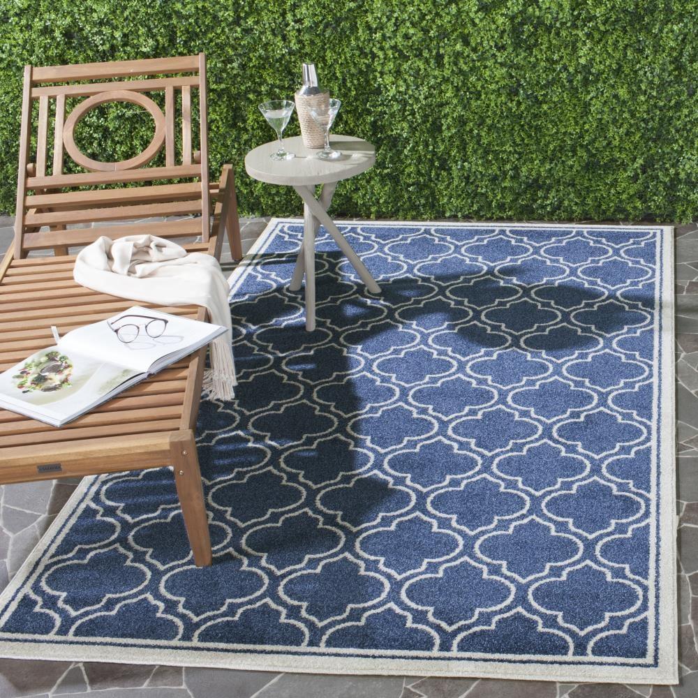 Amherst AMT412 Power Loomed Area Rug - Navy/Ivory - 5'3"x8' - Safavieh.