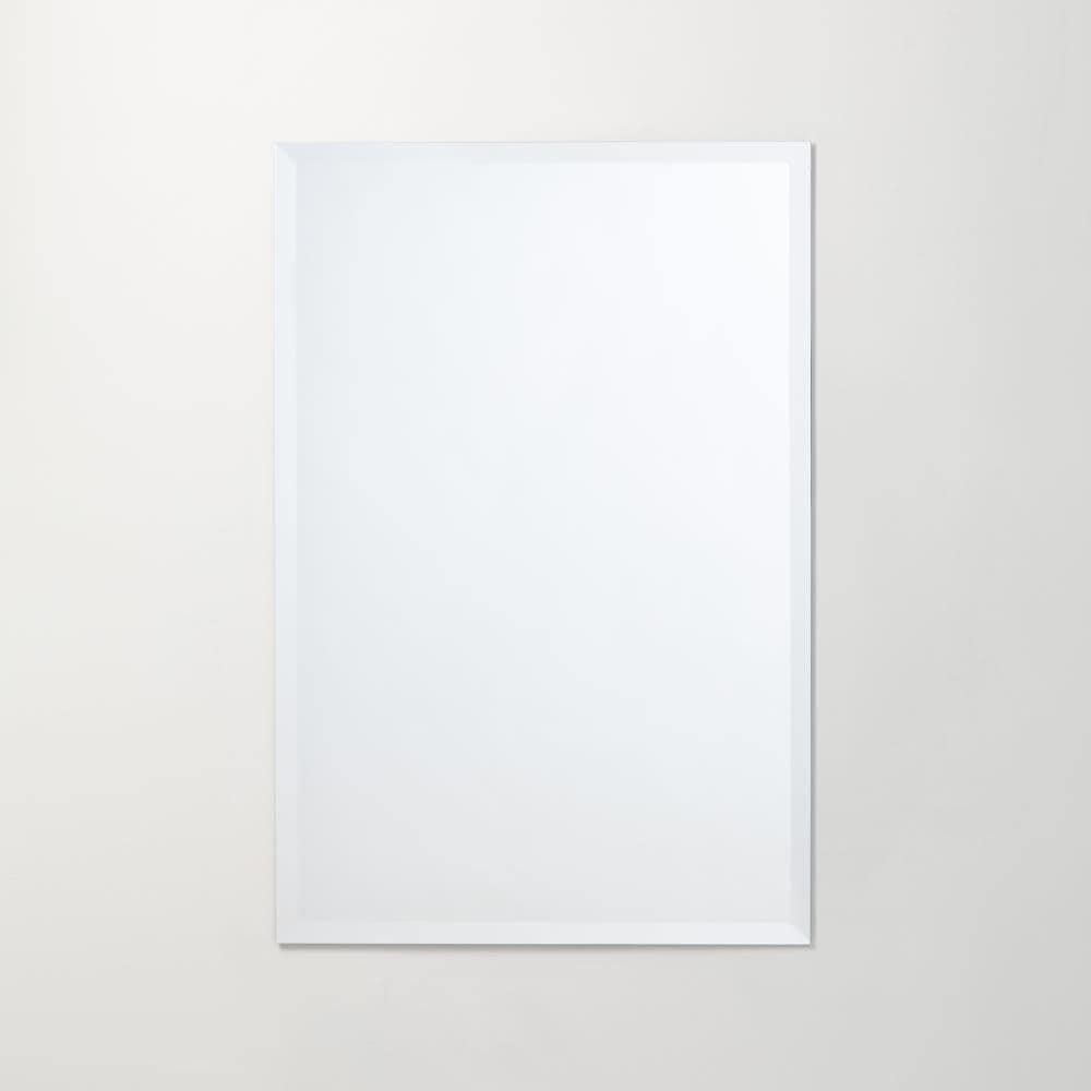 Ruomeng Rectangle Wall Mirror Frameless Bathroom Mirror 16” x 24" Beveled Edge Mirror for Vanity and Entryway
