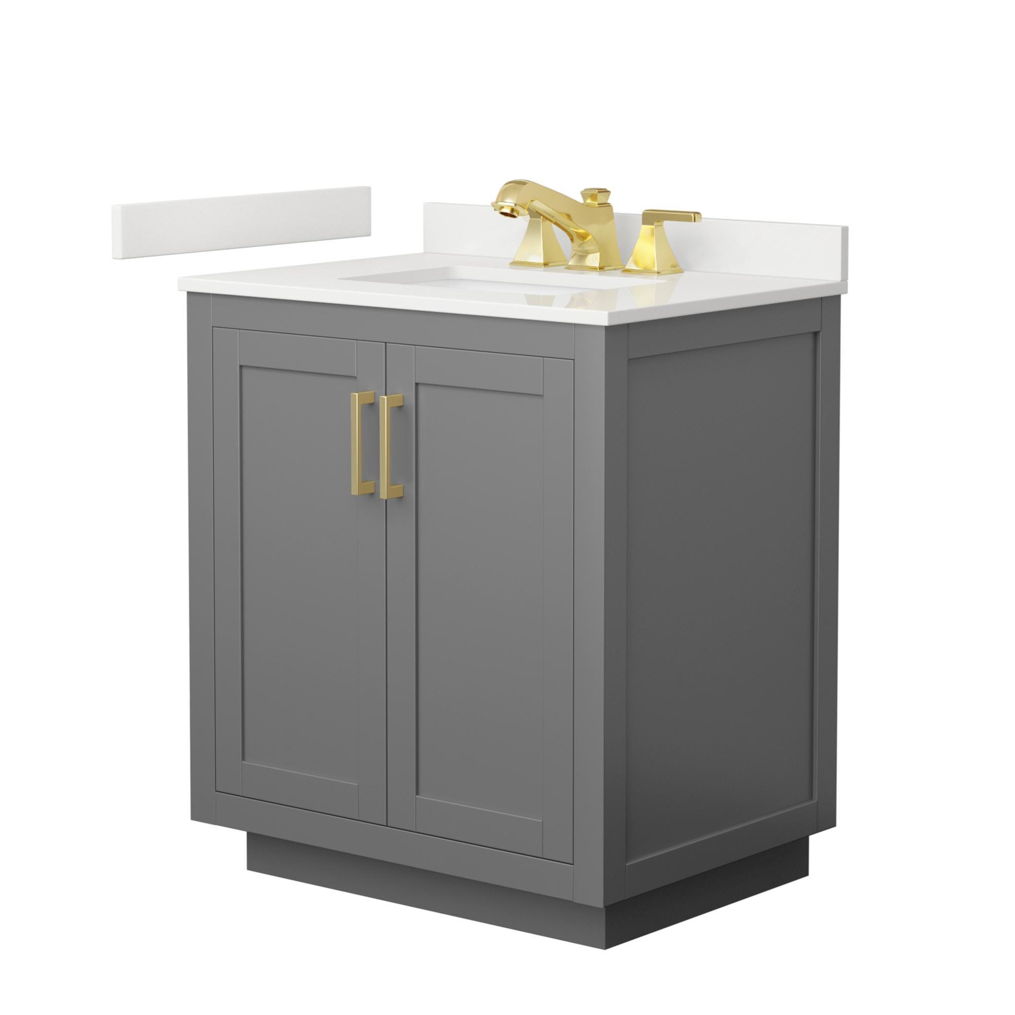 Wyndham Collection Miranda 30" Freestanding Single Bathroom Vanity with Quartz Top
