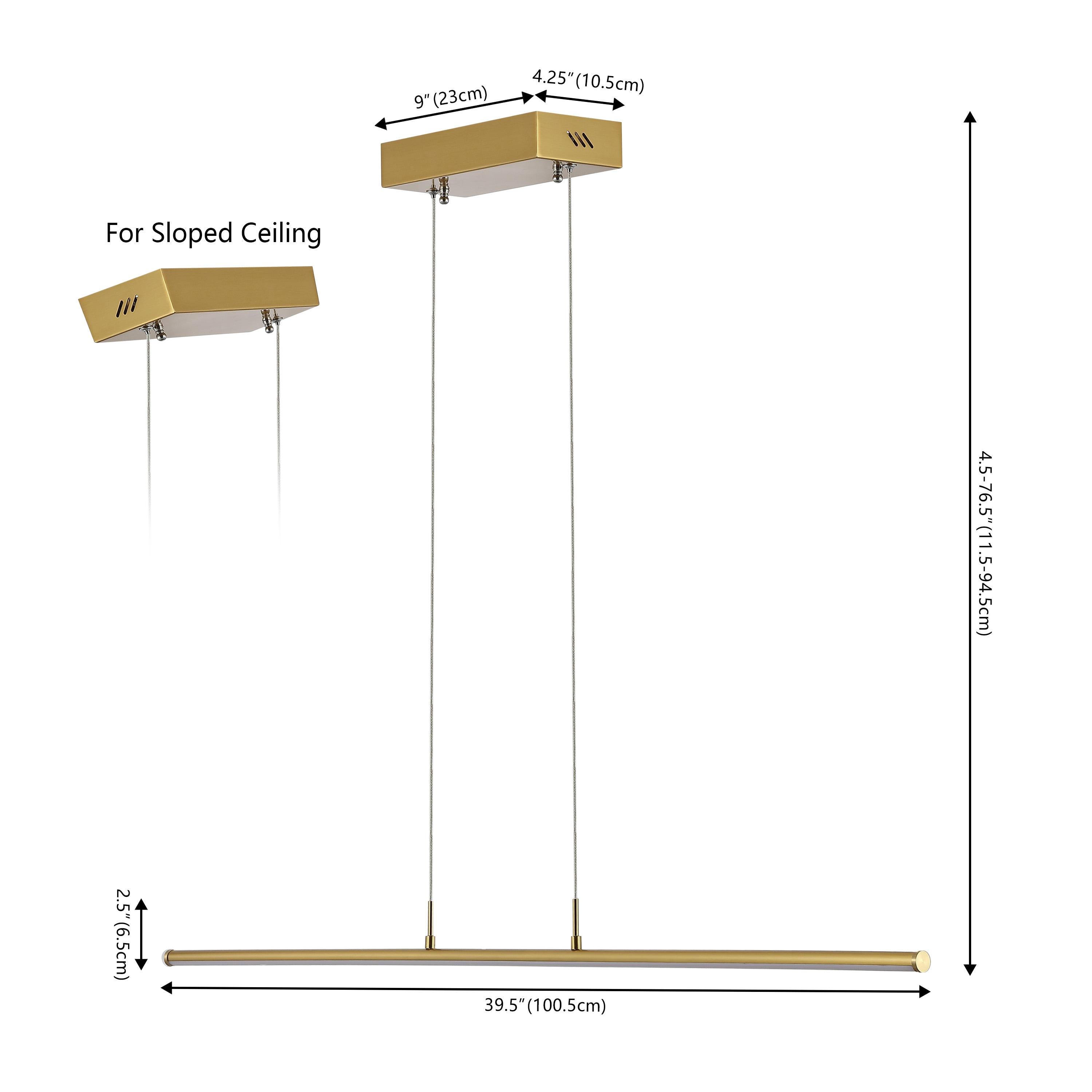 JONATHAN Y JYL7023C Conley 39.5" Adjustable Integrated LED Metal Linear Pendant, Brass Gold for Kitchen, Dining Room, Living Room