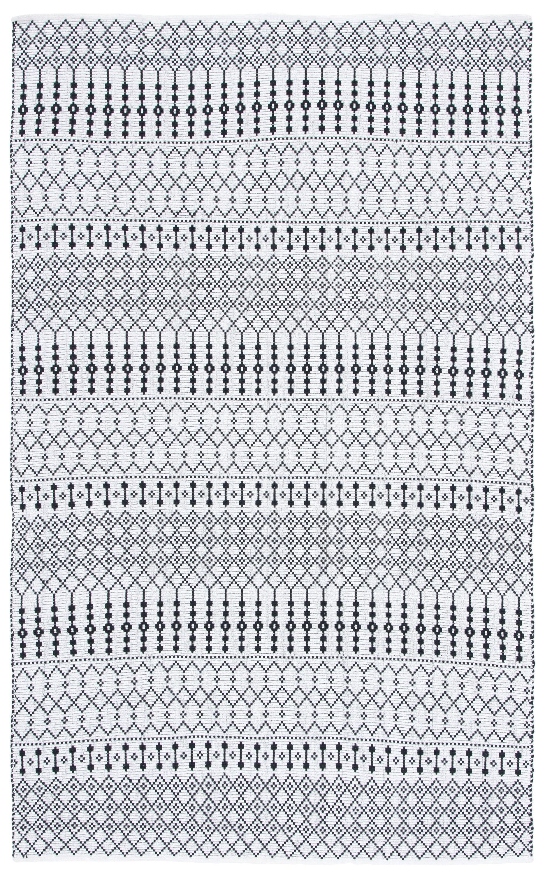 Kilim KLM704 Hand Woven Area Rug - Ivory/Black - 3'x5' - Safavieh.