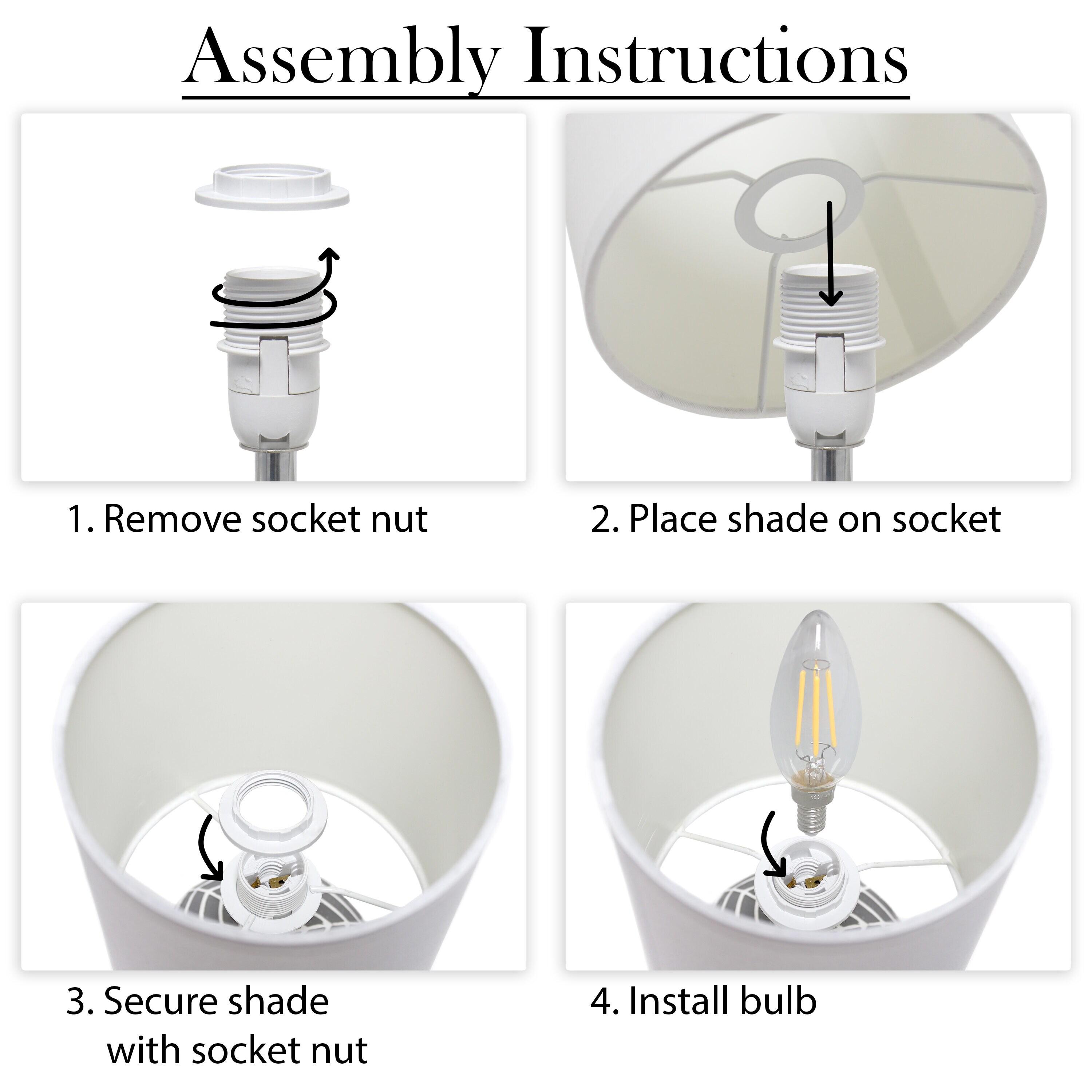 10.43" Petite Contemporary Webbed Waves Base Bedside Lamp with White Drum Shade - Simple Designs: ETL Listed, No Assembly Required