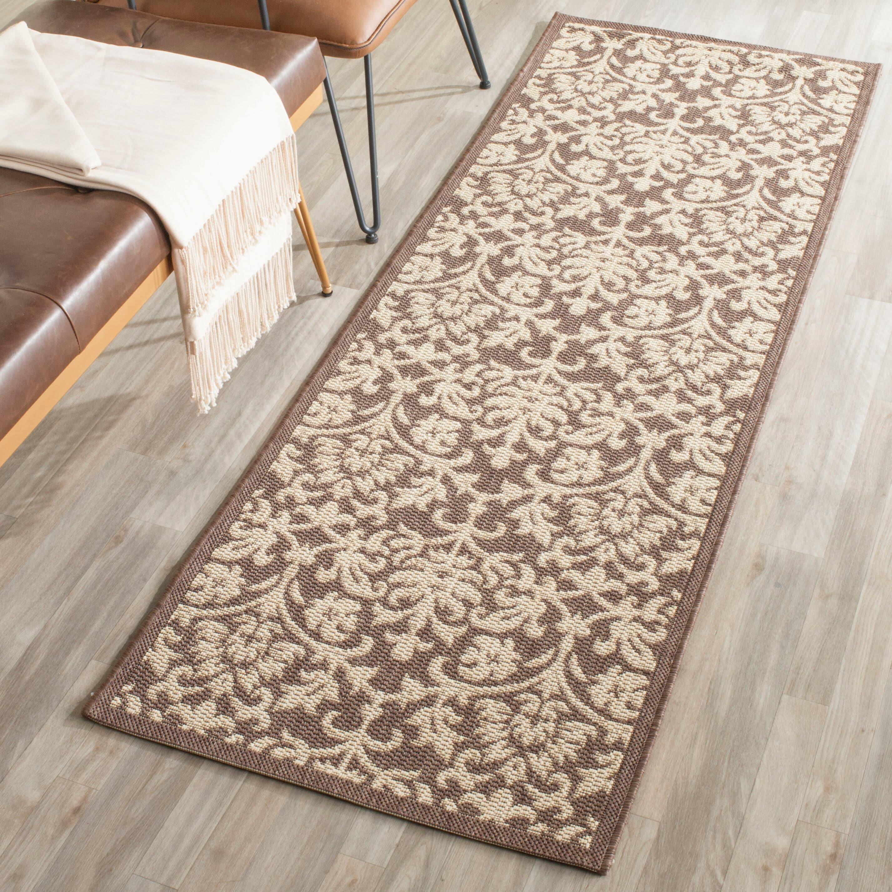 Courtyard CY3416 Power Loomed Indoor and Outdoor Runner Rug - Chocolate/Natural - 2'3"x6'7" - Safavieh