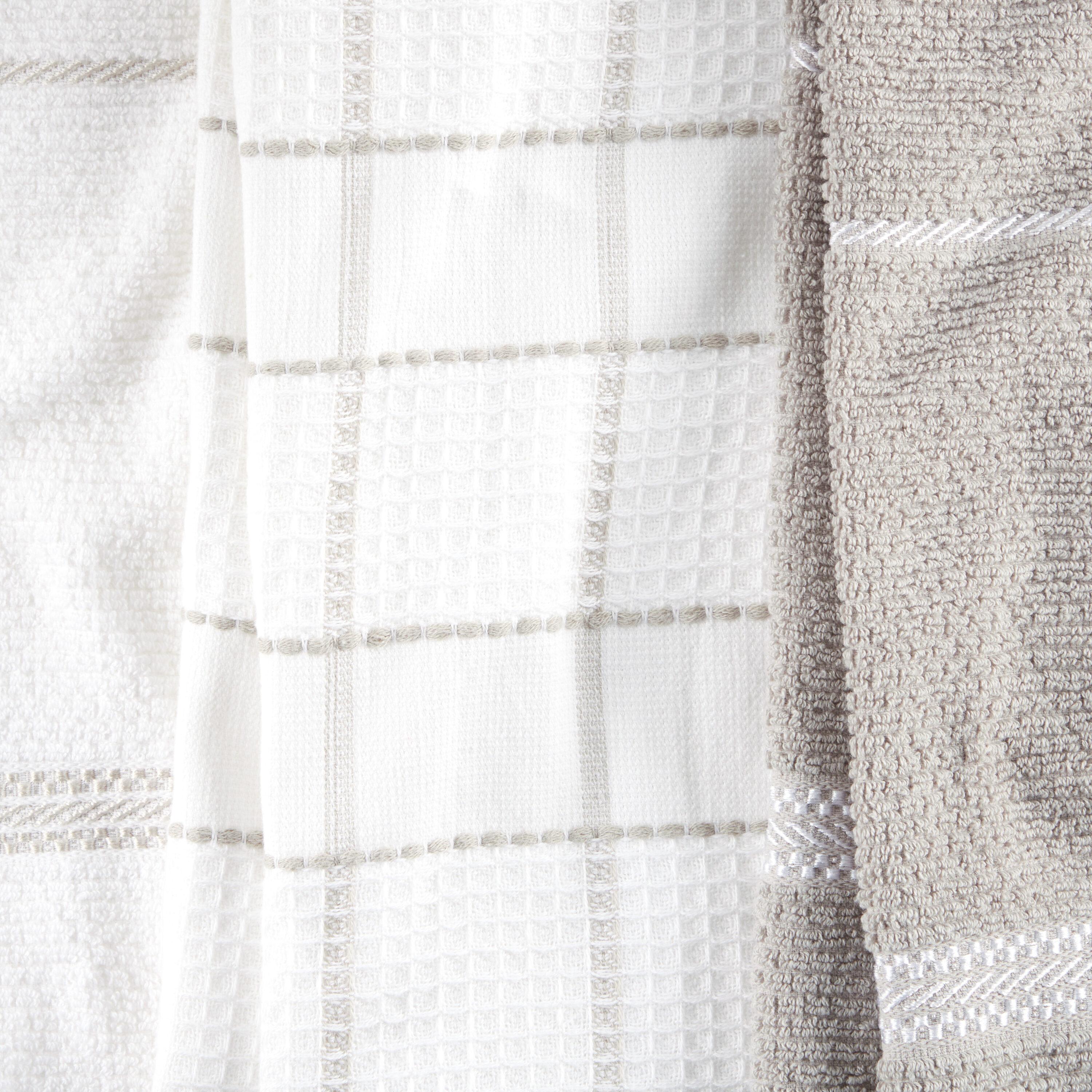 Martha Stewart Martha Stewart Modern Waffle Kitchen Towel Set 6-Pack, Linen, 16"x28" (Set of 6)