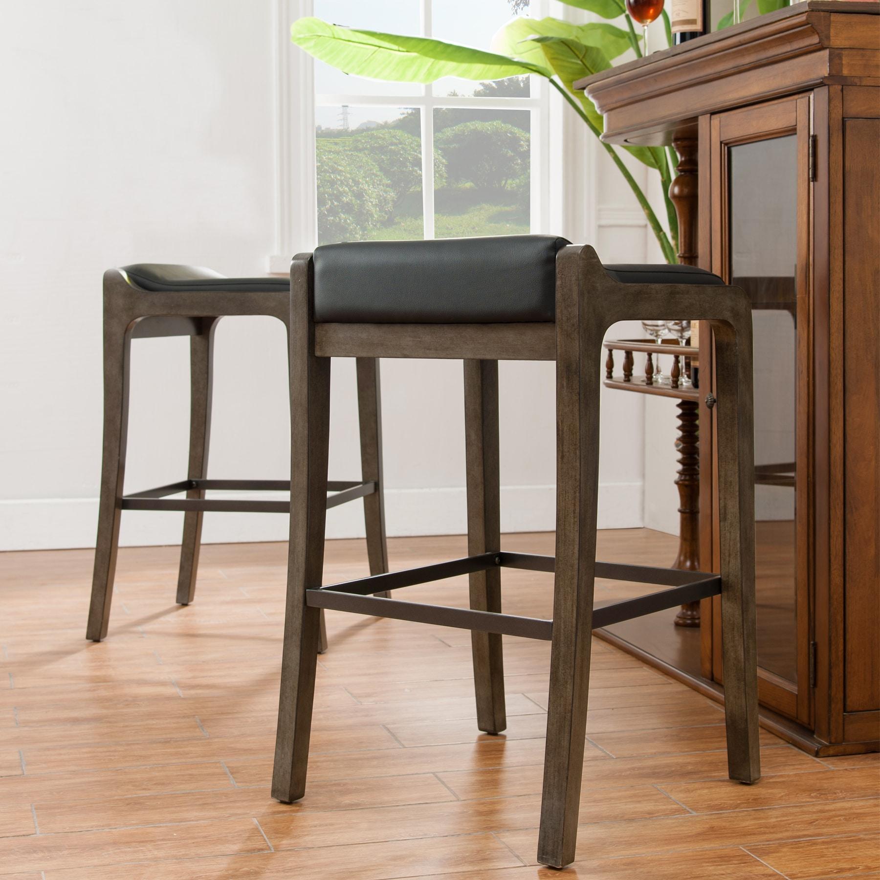 Coons Upholstered Counter Stool with Solid Wood Frame (Set of 2)
