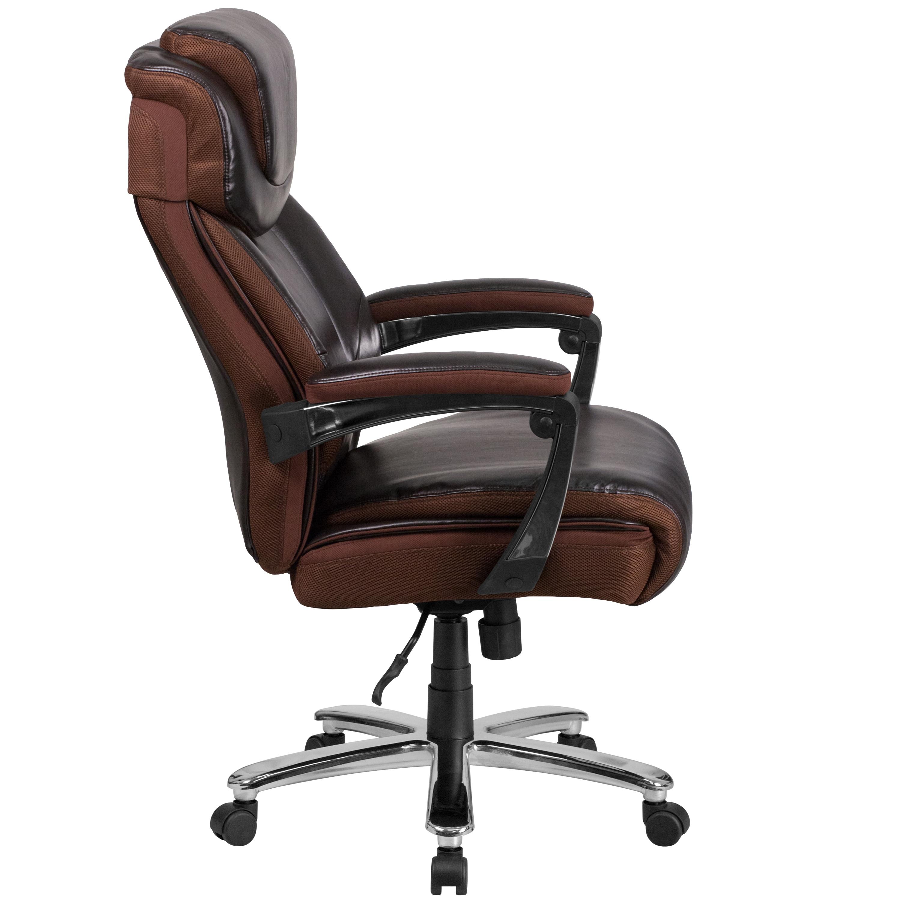 Flash Furniture Esmeralda Big & Tall LeatherSoft Ergonomic Office Chair with Headrest and Armrests