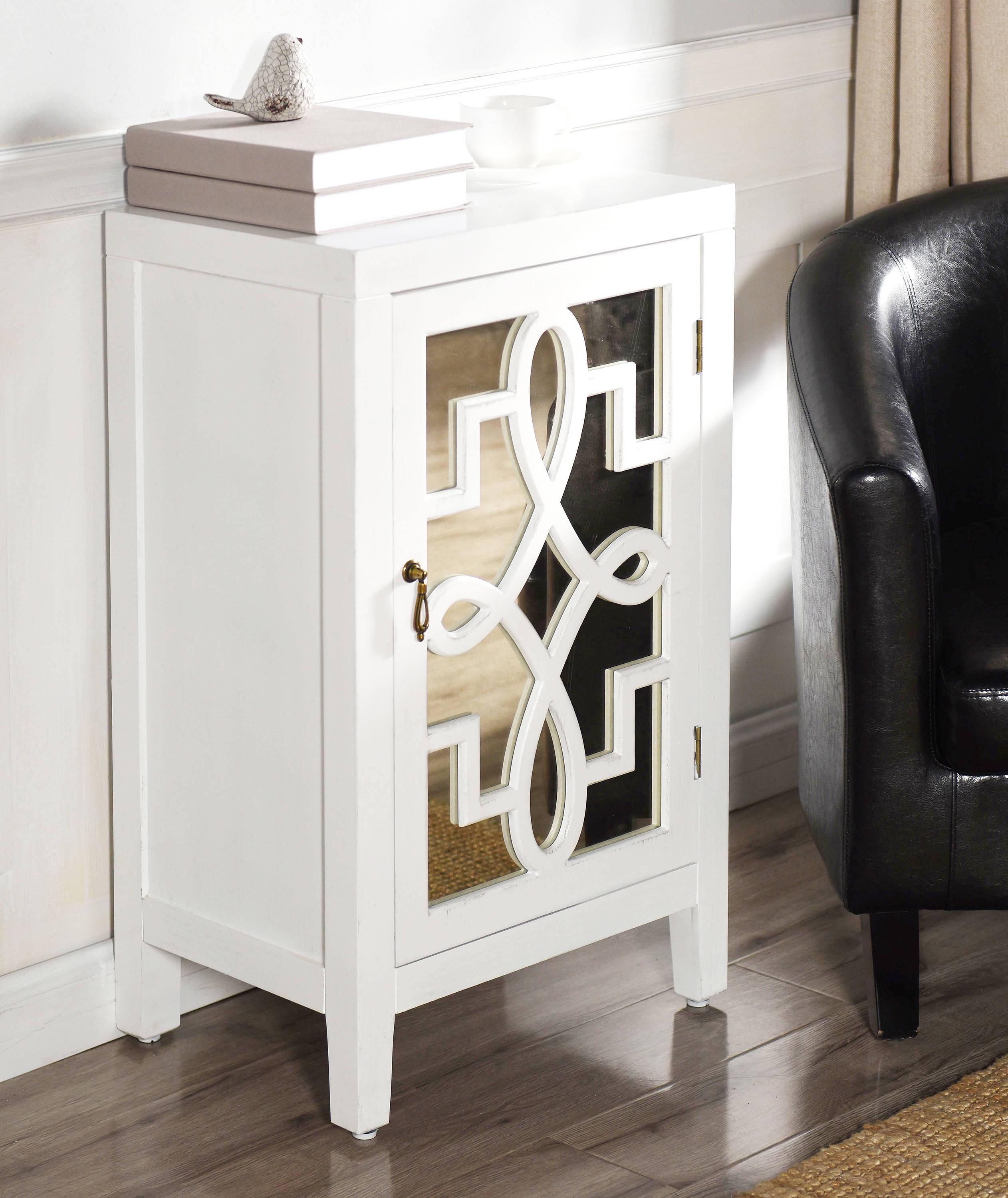 Roxie Rose Nightstand White - StyleCraft: Chic Storage, Mid-Century Modern Design, No Assembly Required