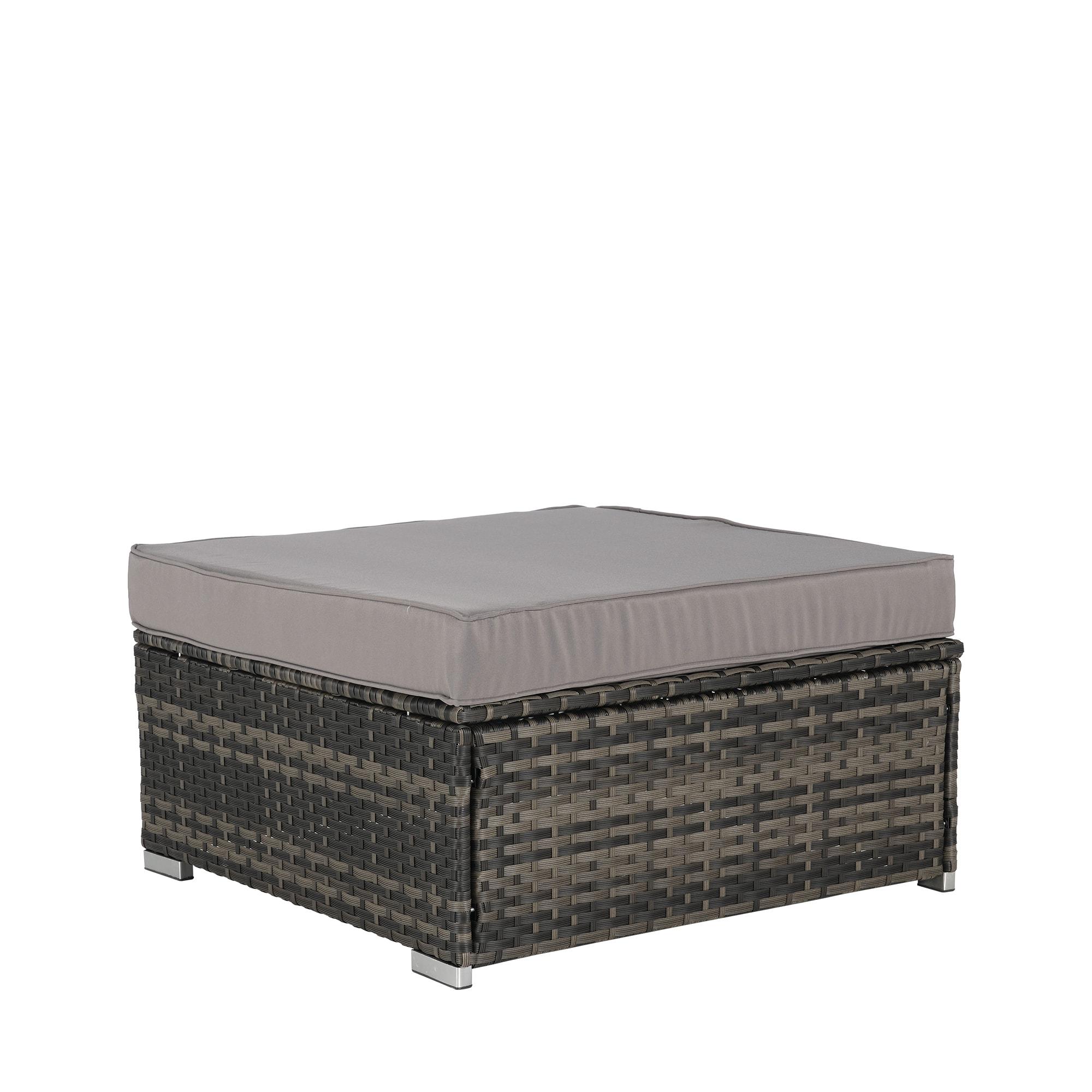 howcoolmall 5 Piece Patio Dining Set for 4, 4 Chairs with Cushions and 1 Square Table with 1.75” Umbrella Hole Outdoor Furniture Set, Black and Brown