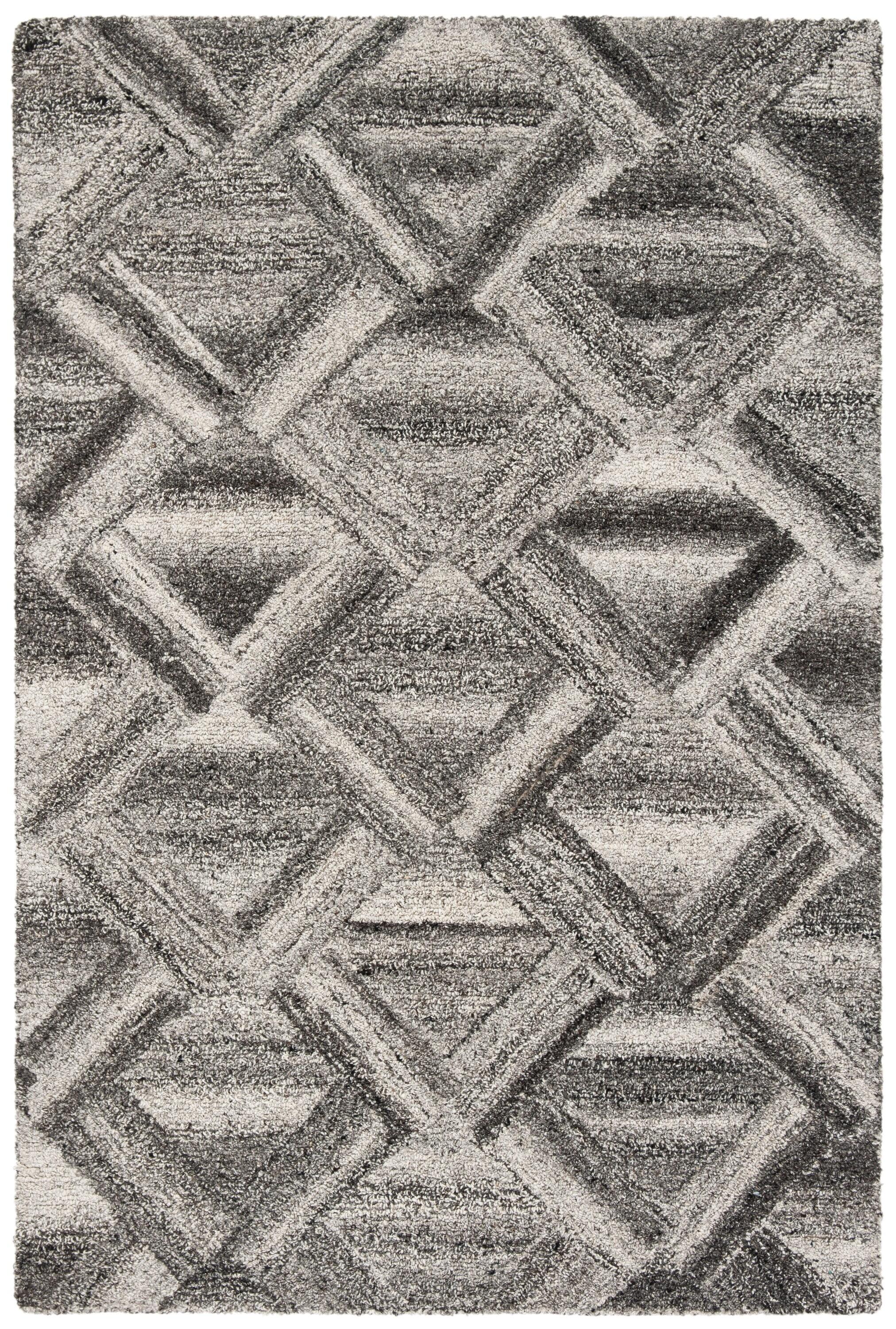 SAFAVIEH Abstract Phillis Geometric Area Rug, Grey/Black, 4' x 6'