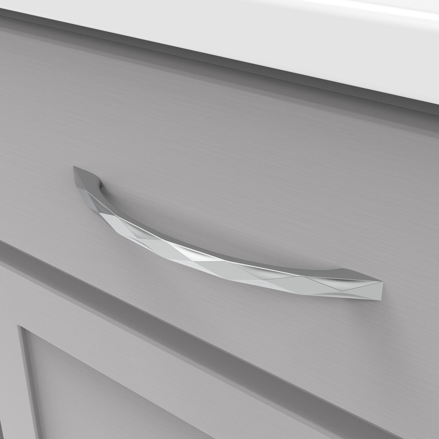 Chrome 6-5/16" Modern Cabinet Pulls with Mounting Hardware