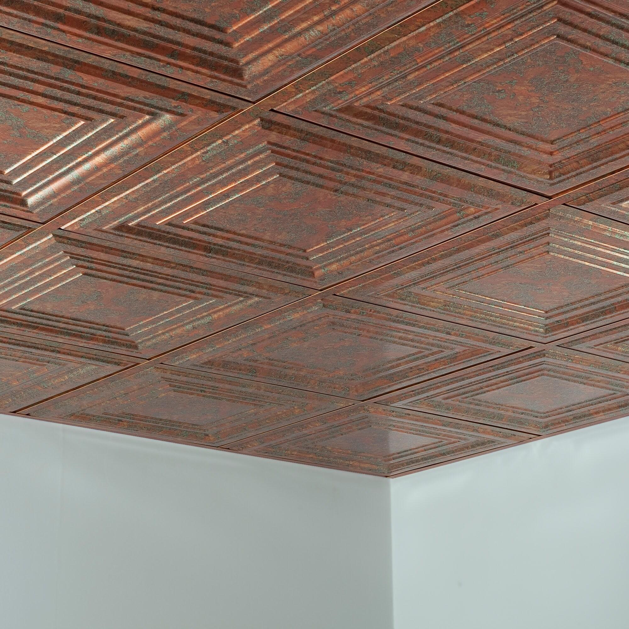 Traditional 24'' L x 24'' W Textured PVC Drop-In Ceiling Tile