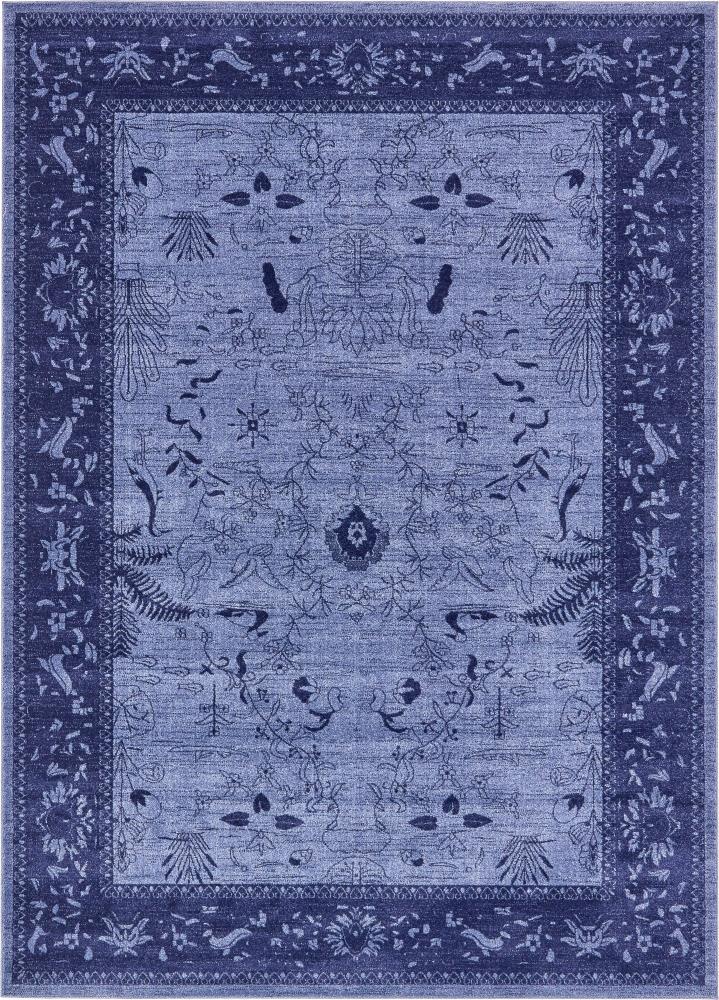 Unique Loom La Jolla Collection Area Rug - Floral (8' x 11' Rectangle Blue/Navy Blue)