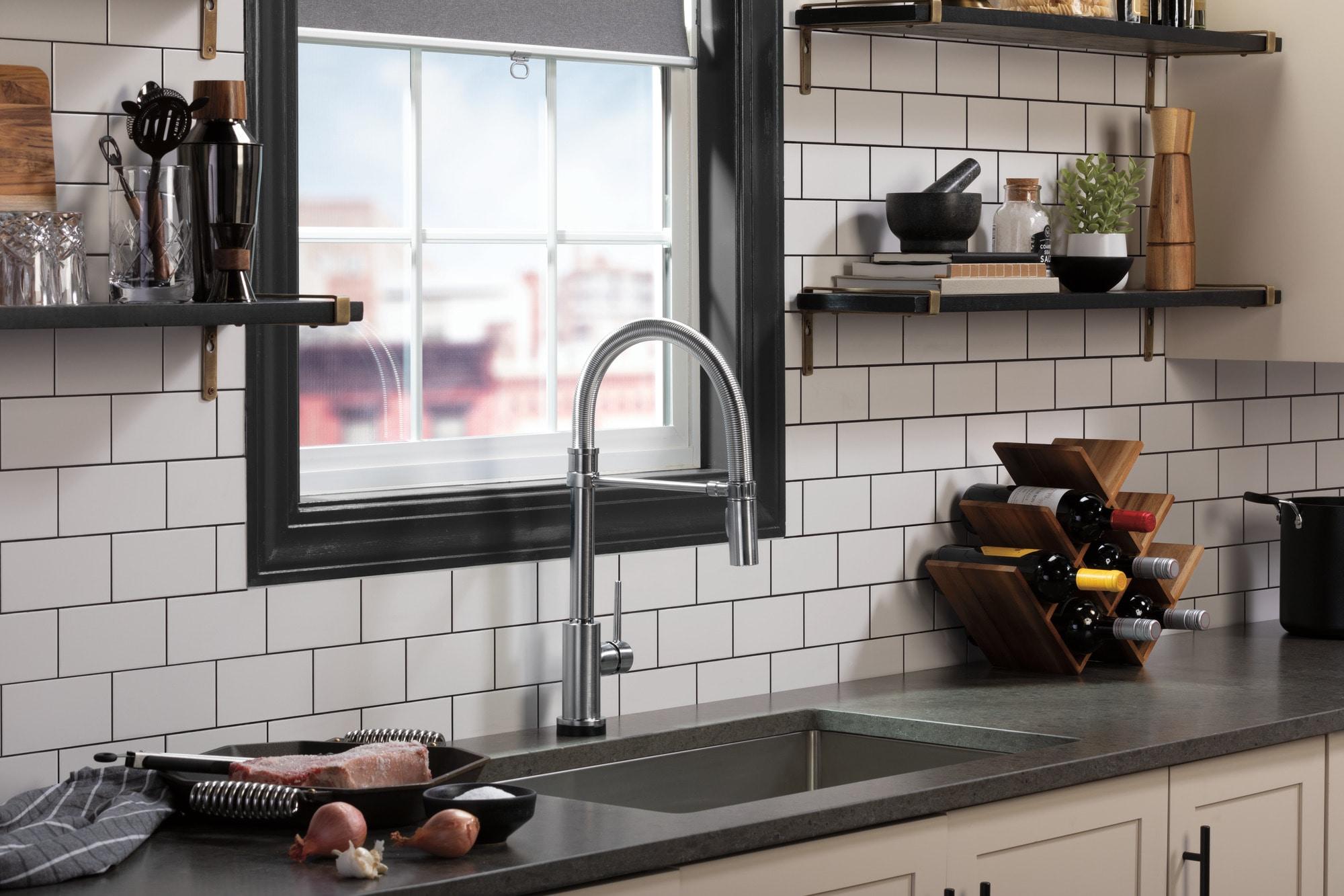 Trinsic Pro Pull Down Touch Single Handle Kitchen Faucet with Accessories