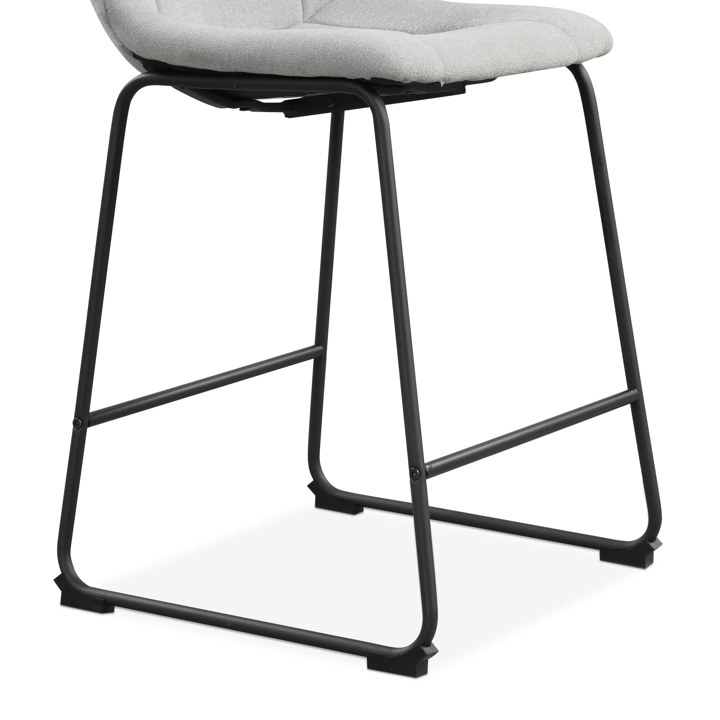 Furniture of America Perri Modern Chenille Counter Height Dining Chairs, Gray (Set of 2)