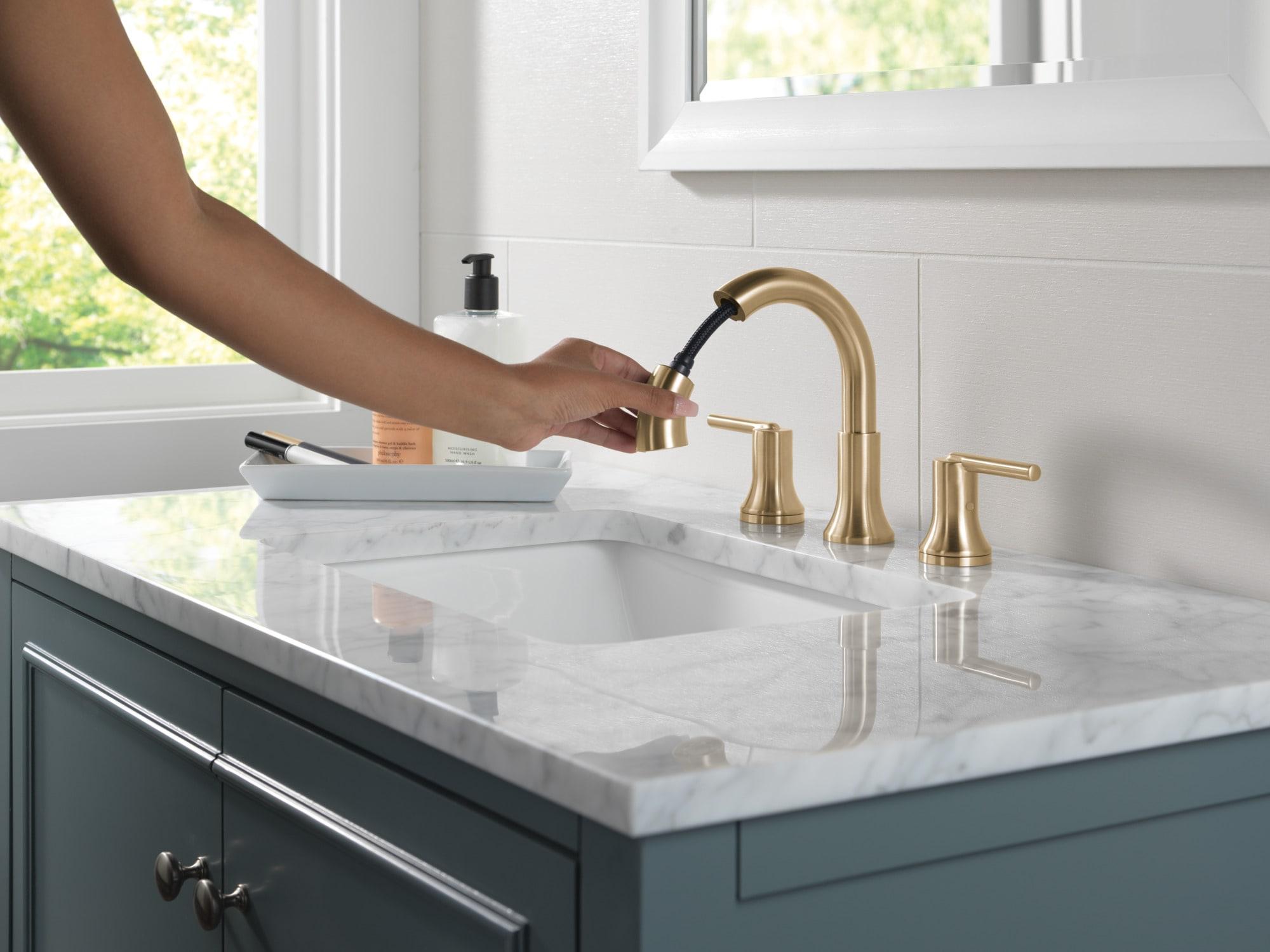Trinsic Widespread Bathroom Faucet 3 Hole, 2-handle Bathroom Sink Faucet with Drain Assembly