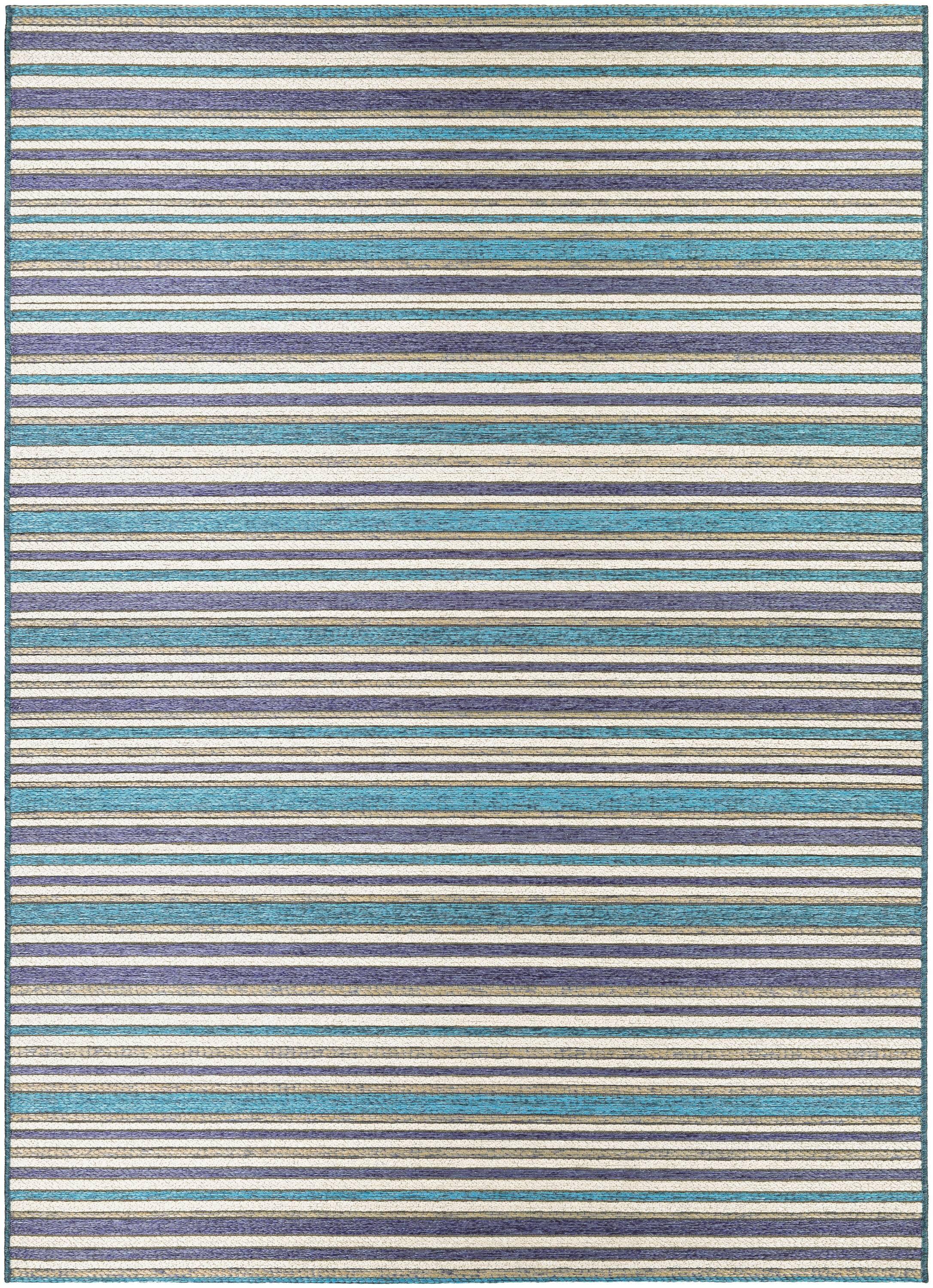 Couristan Cape Brockton Indoor / Outdoor Area Rug, Cobalt-Teal, 3'11" x 5'6"